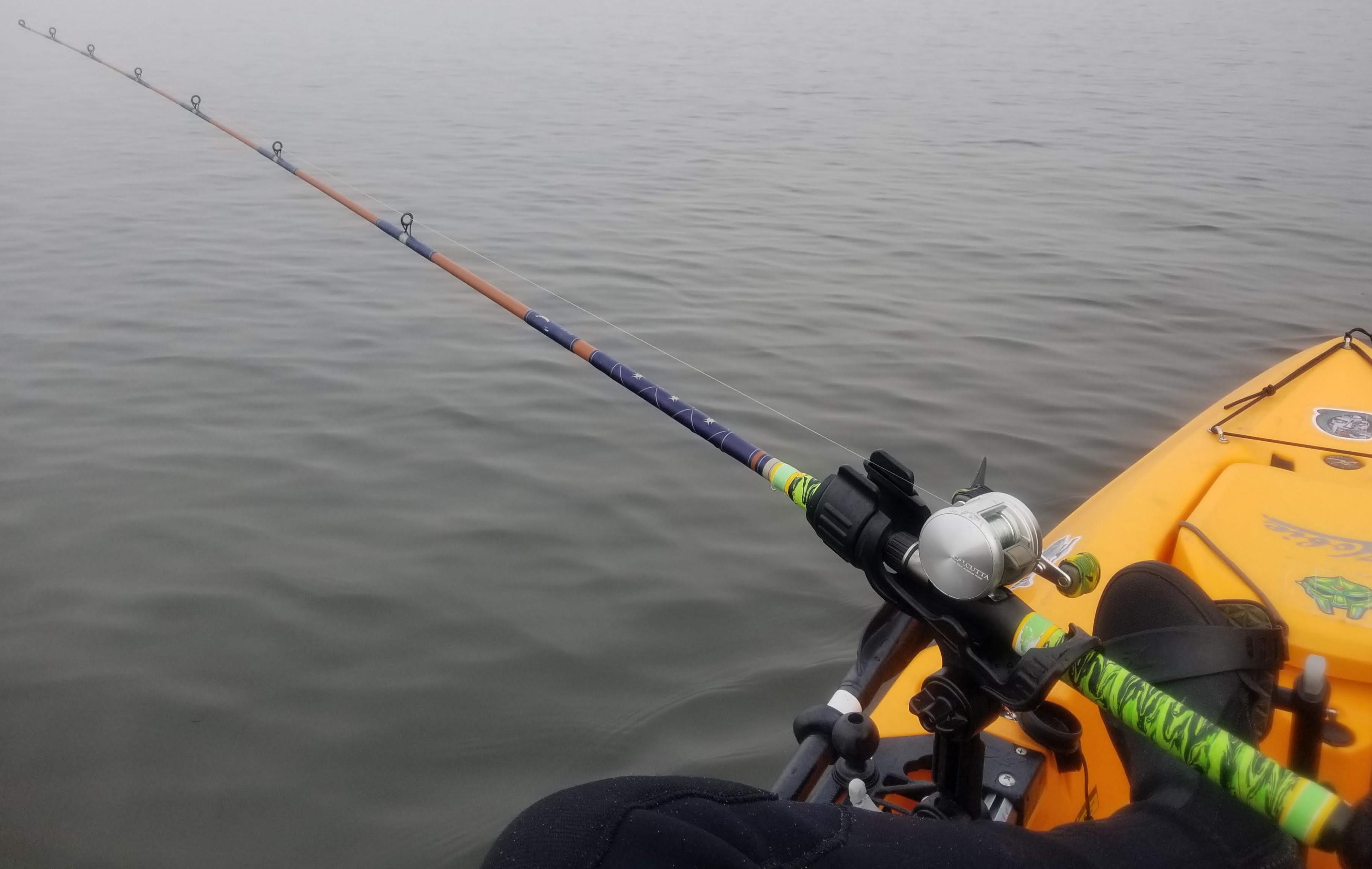 Little Trout Trolling setup, 100 Calcutta on a custom seeker r