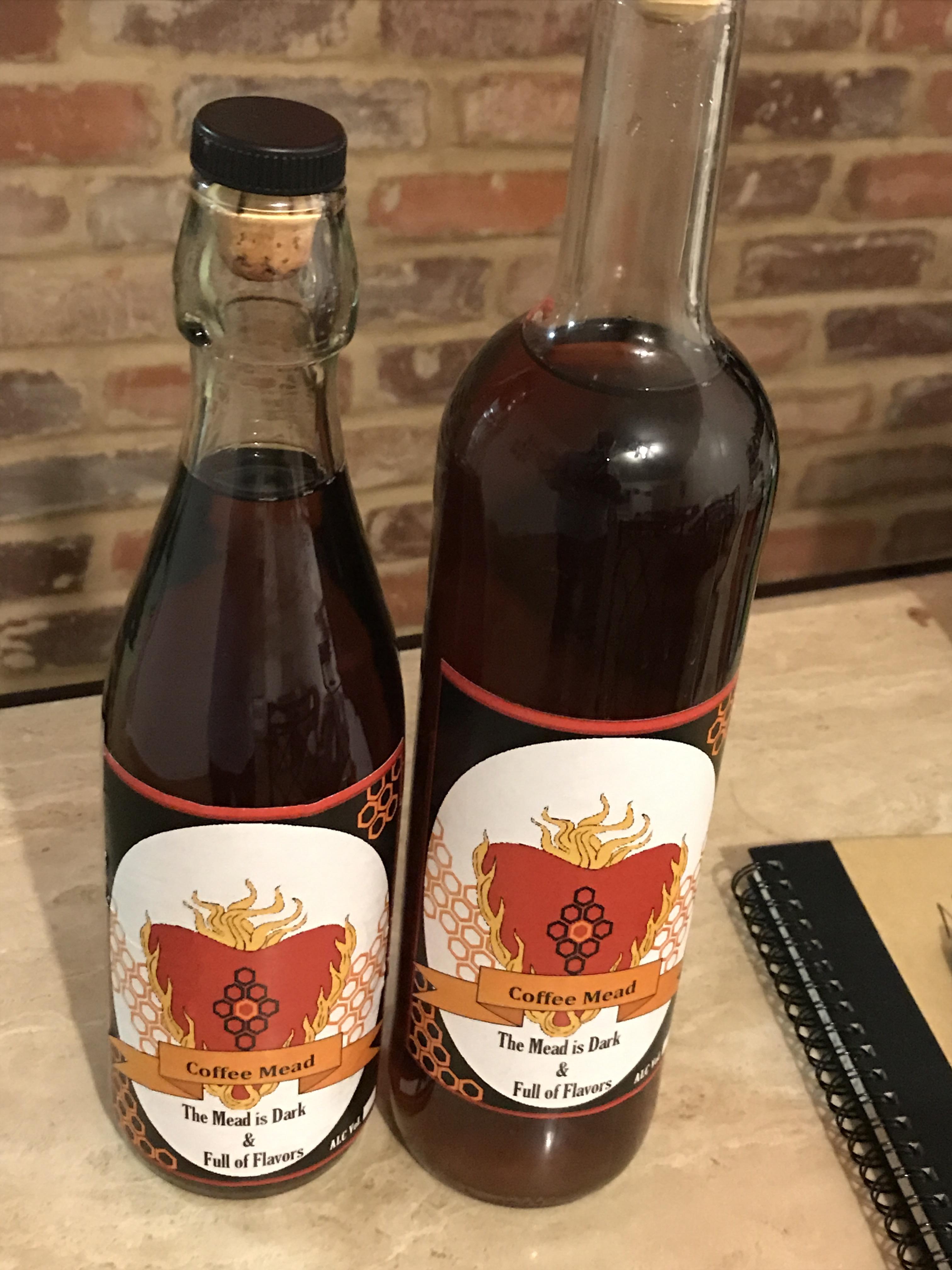 Finished coffee mead! Finally got my coffee mead to have a good color