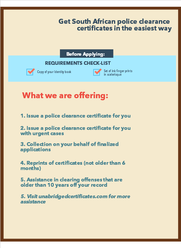 Collect South African police clearance certificates in the easiest way