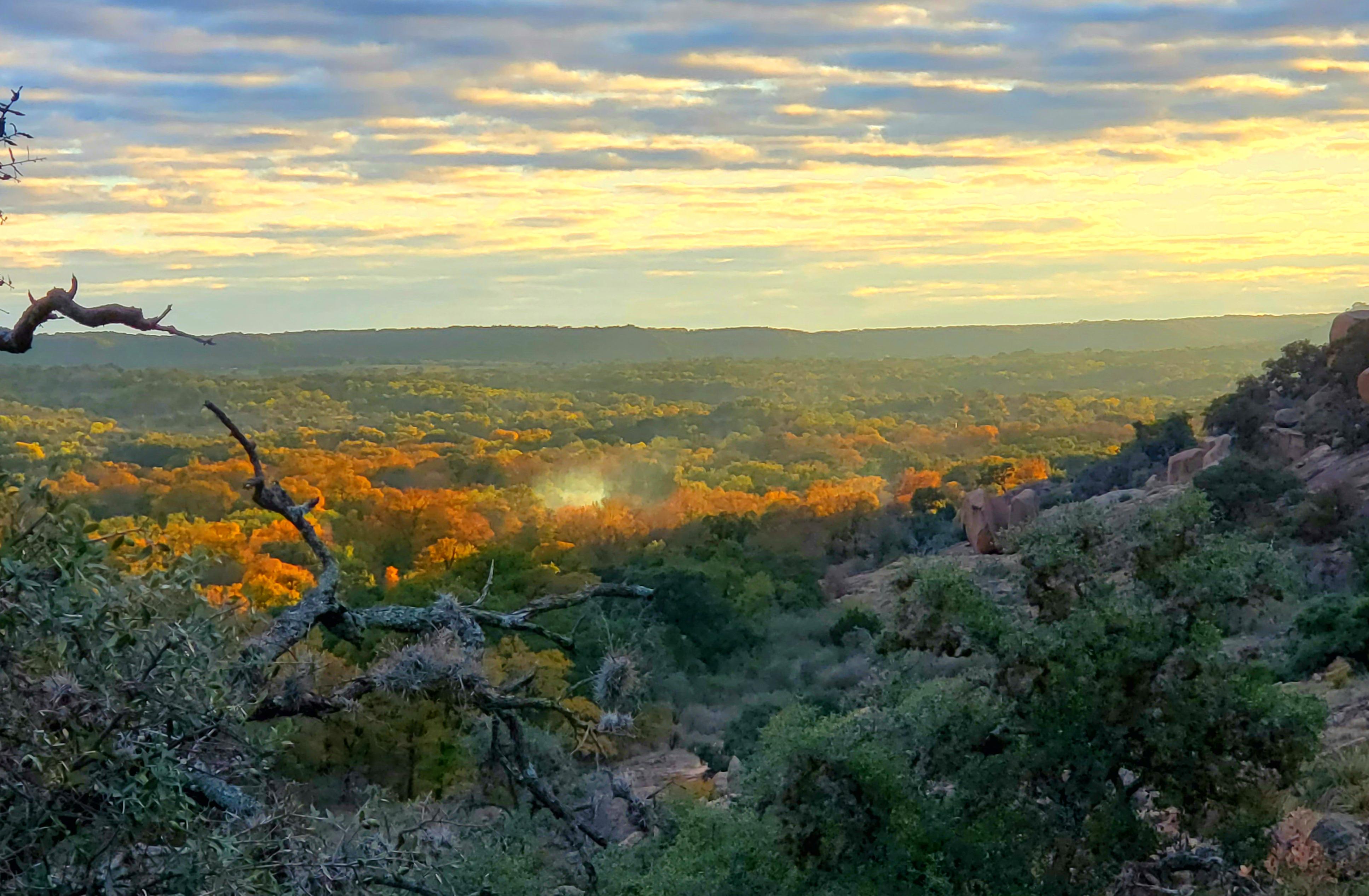 Beautiful sunset atop Enchanted Rock, Fredericksburg texas