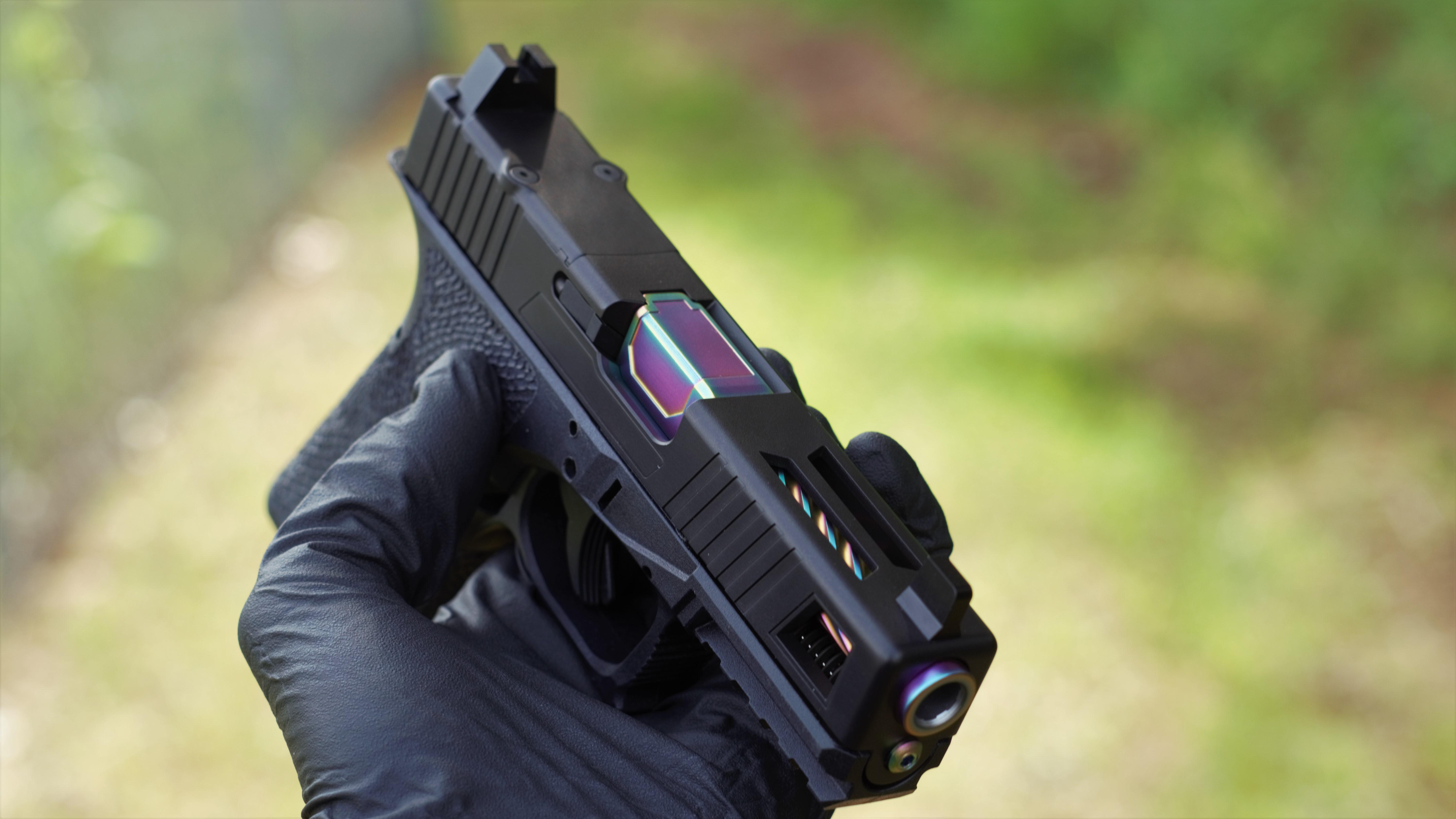 G19 Gen 3. Laser cut slide with polished parts kit and spiral fluted