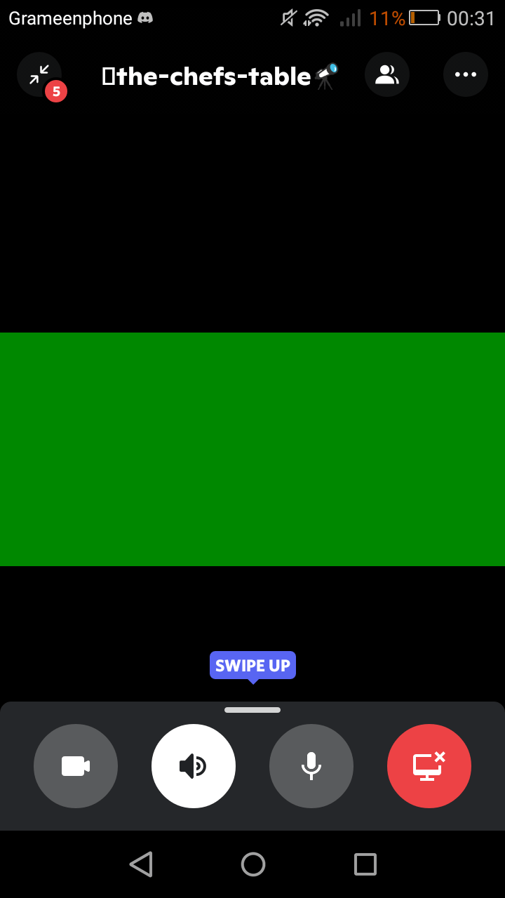 Why can't I watch streams on discord. It only shows green screen. r