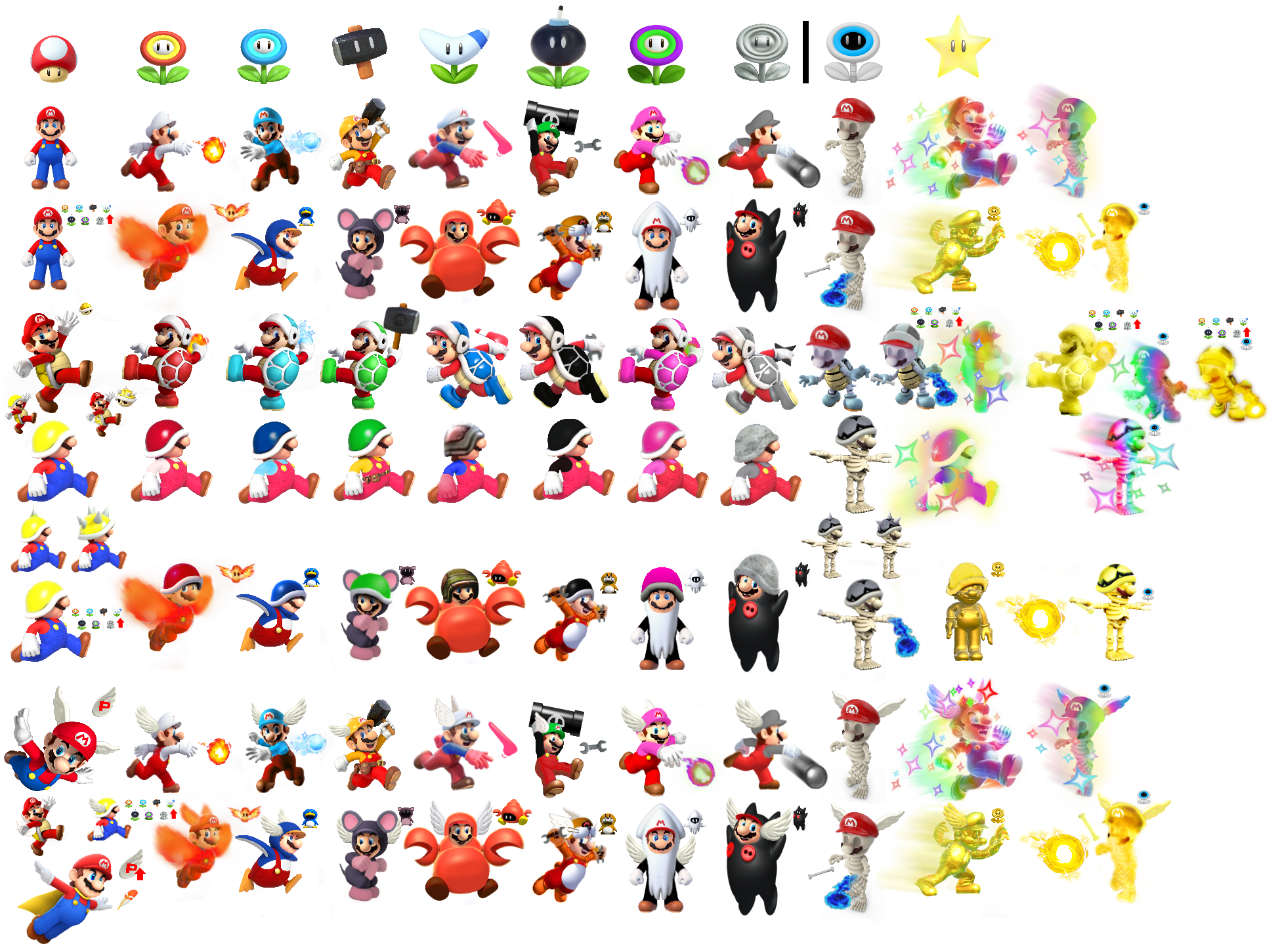 A collection of Mario powerup ideas for a potential future SMB game r