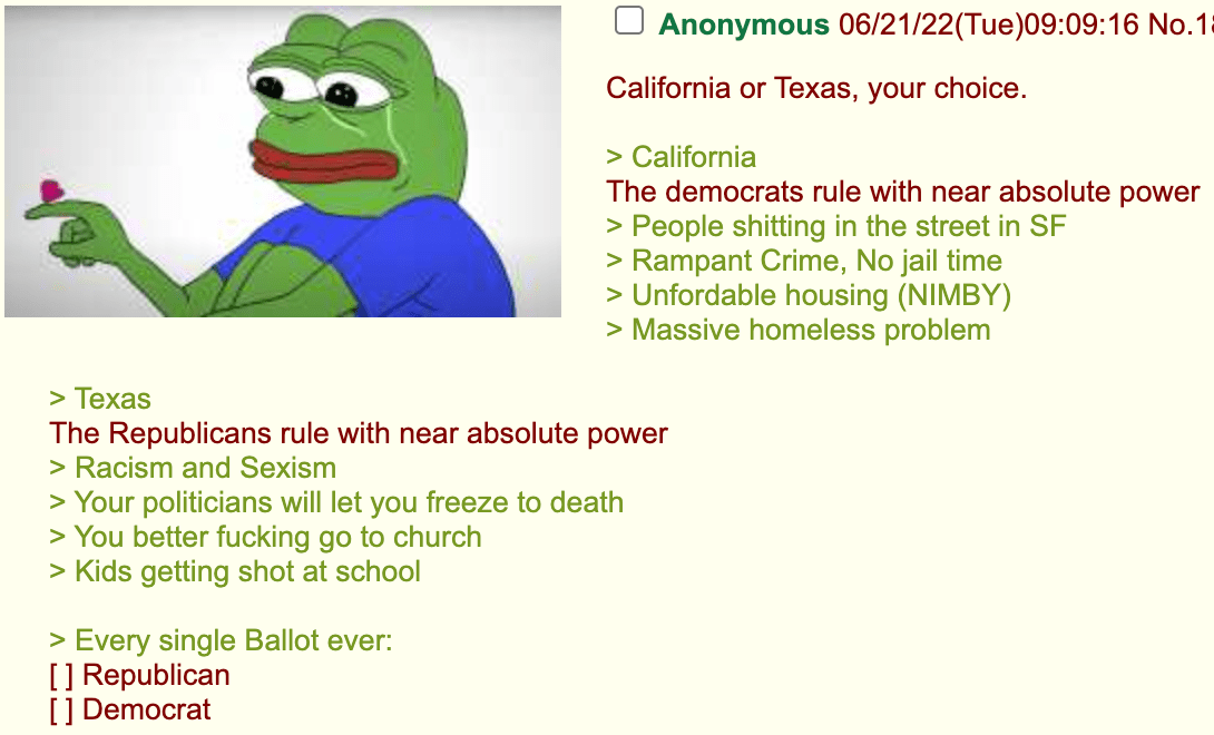 California vs. Texas DystopianHell