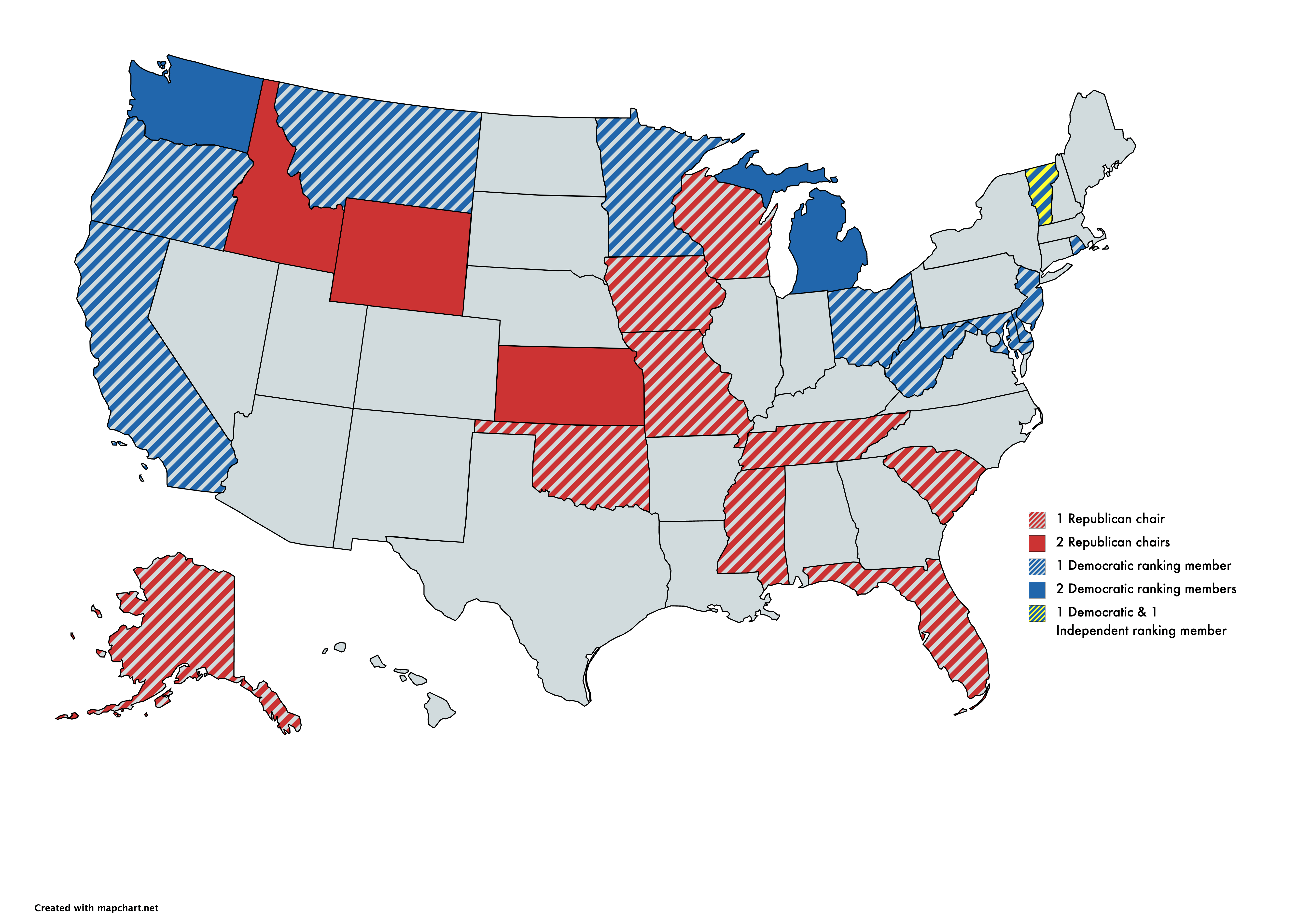 Chairs and Ranking Members of United States Senate Committees r/MapPorn