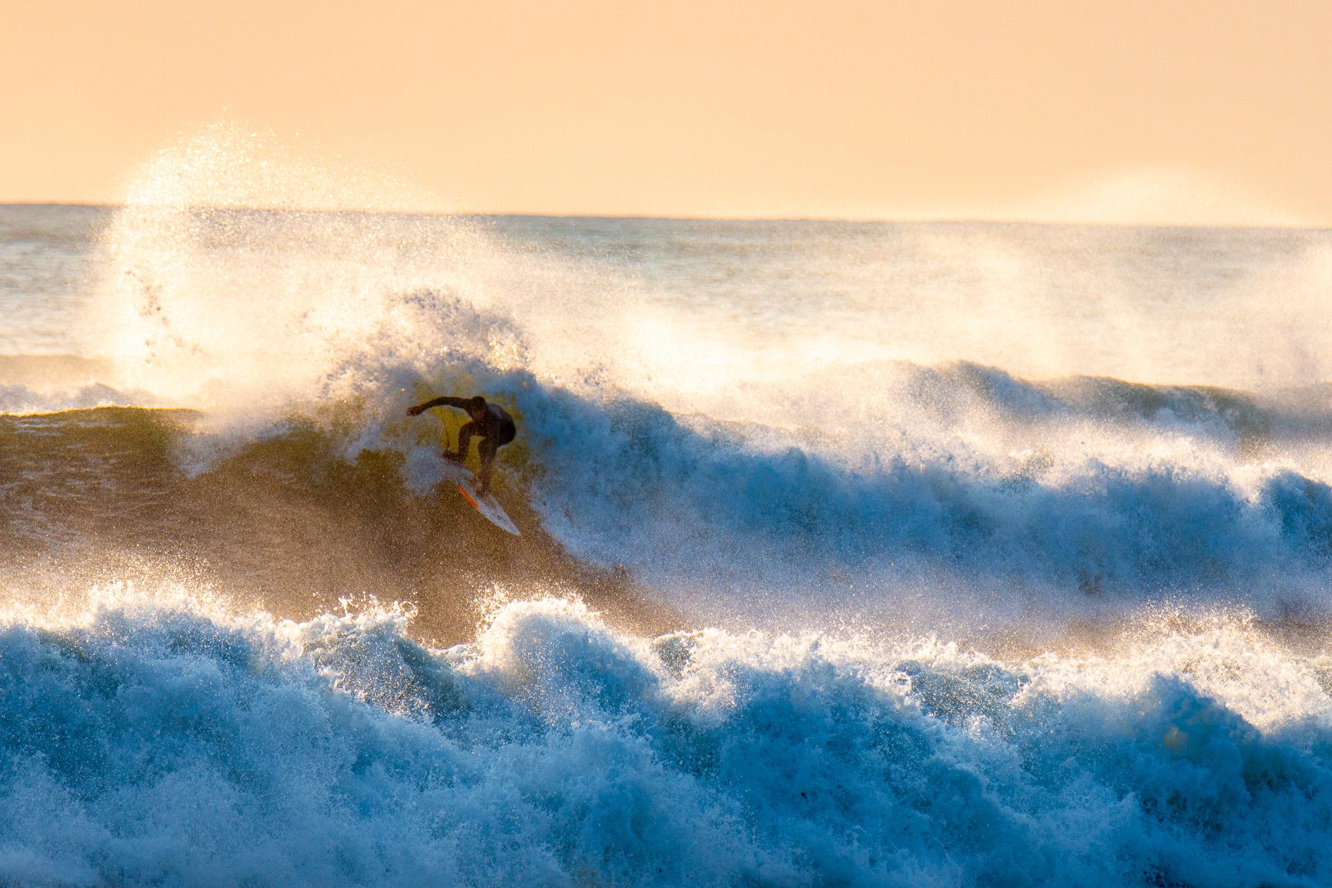 First time surf photography with a long lens! From a sunrise swell in
