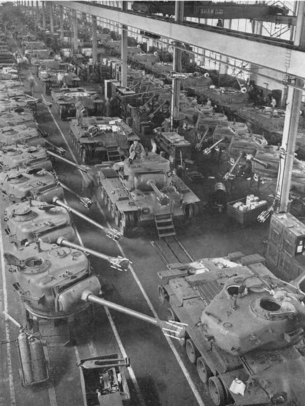 M26 Pershing tanks under production at GM Grand Blanc Tank Plant in