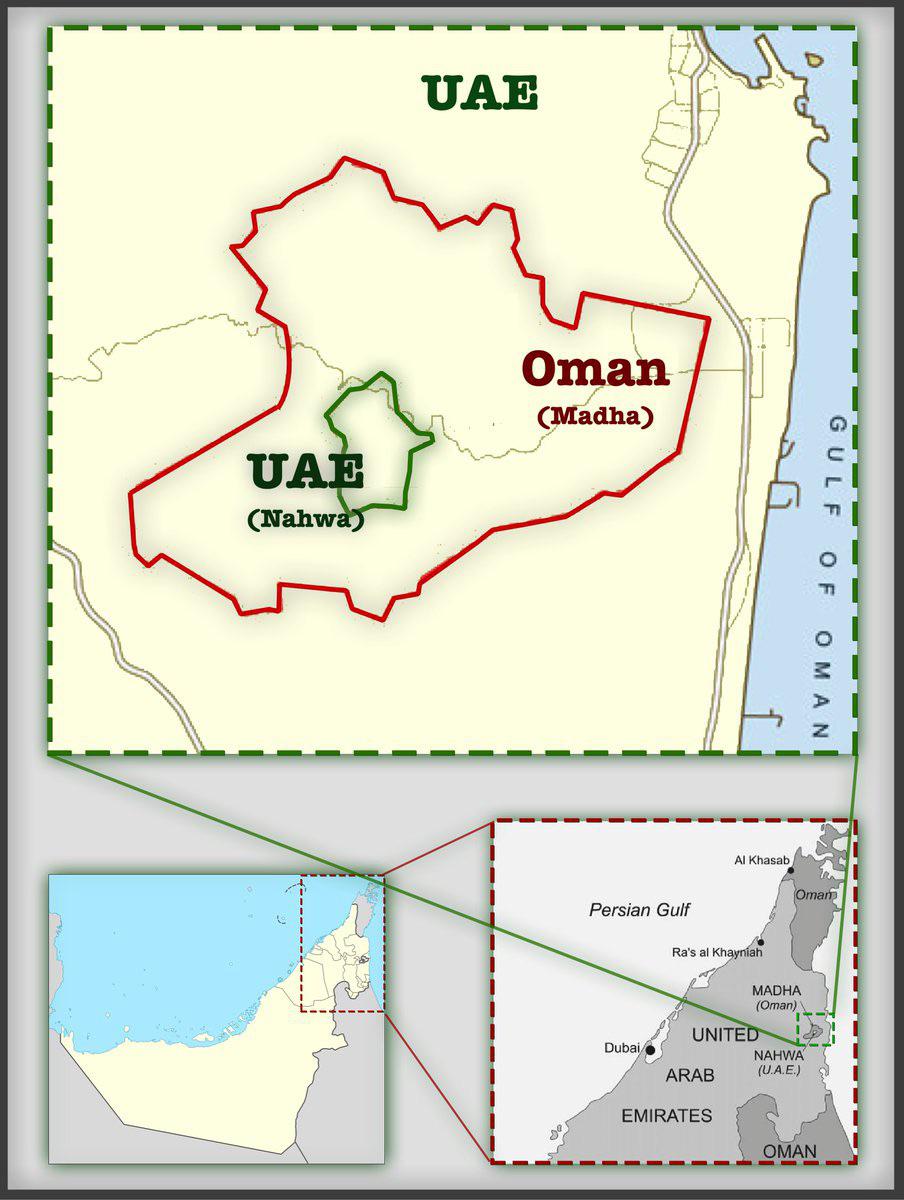 Nahwa is a UAE enclave, within an Omani enclave, within UAE. r/geography