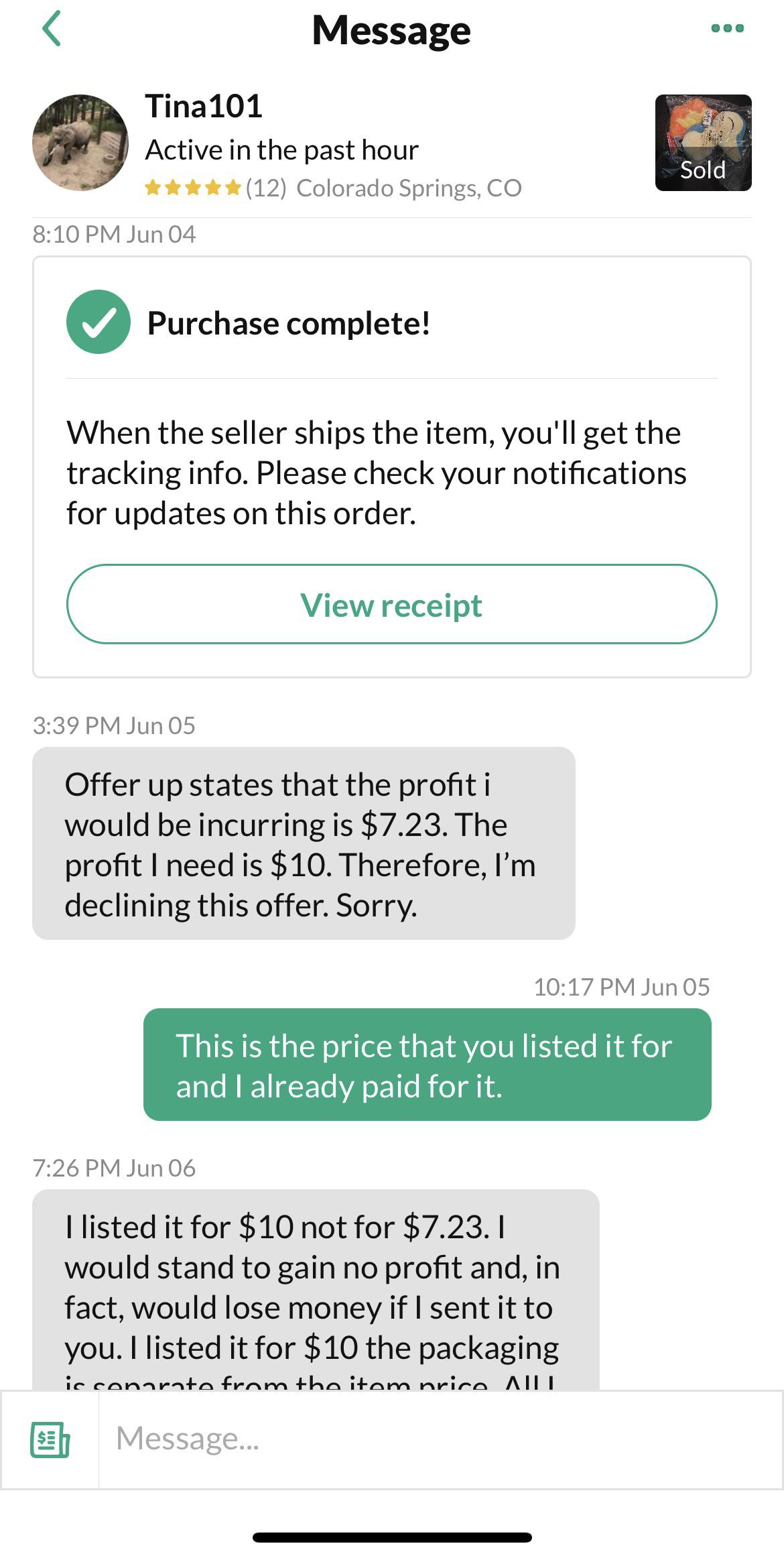 People not receiving my messages?? offerup