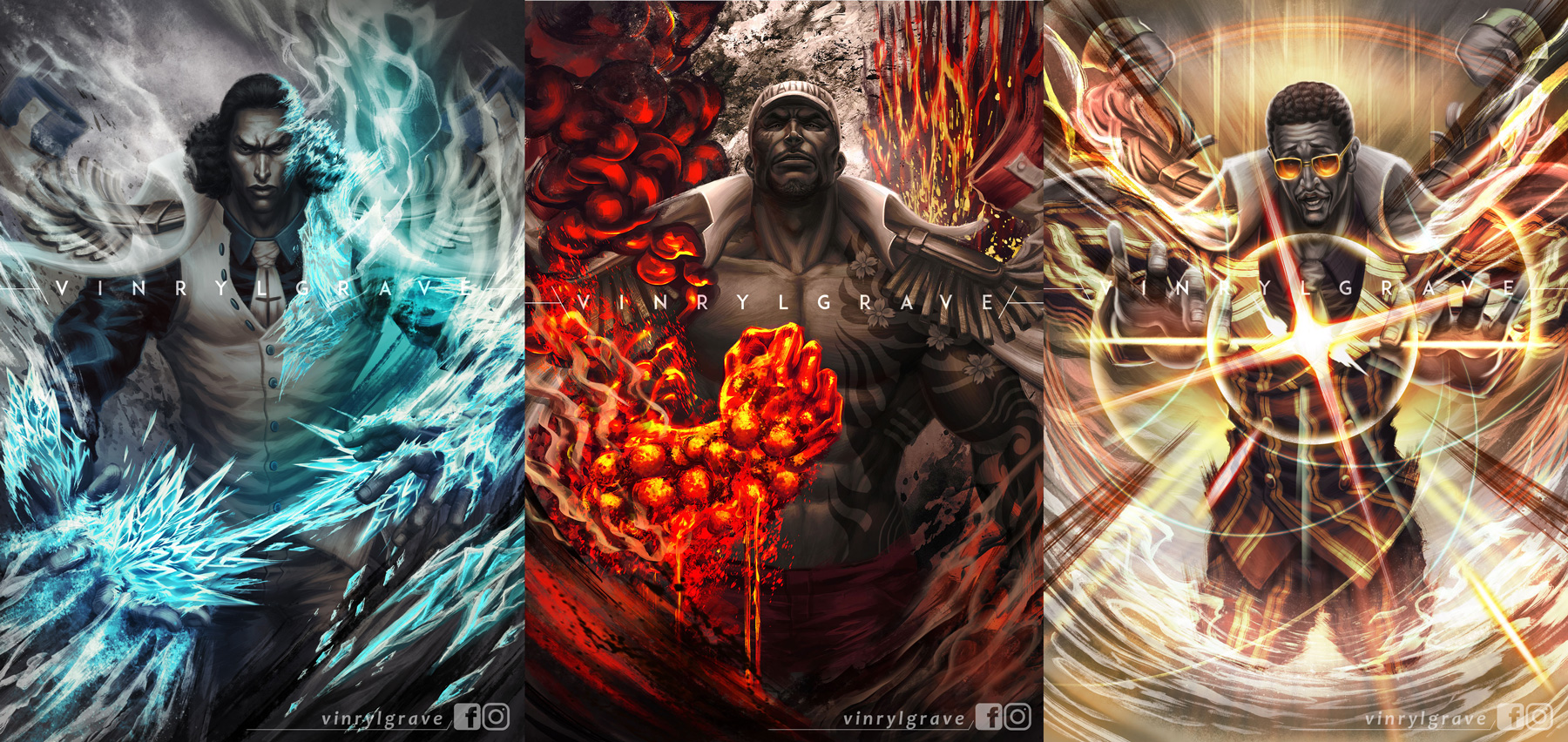 Naruto Uzumaki and Sasuke Uchiha vs Original Three Admirals (One Piece