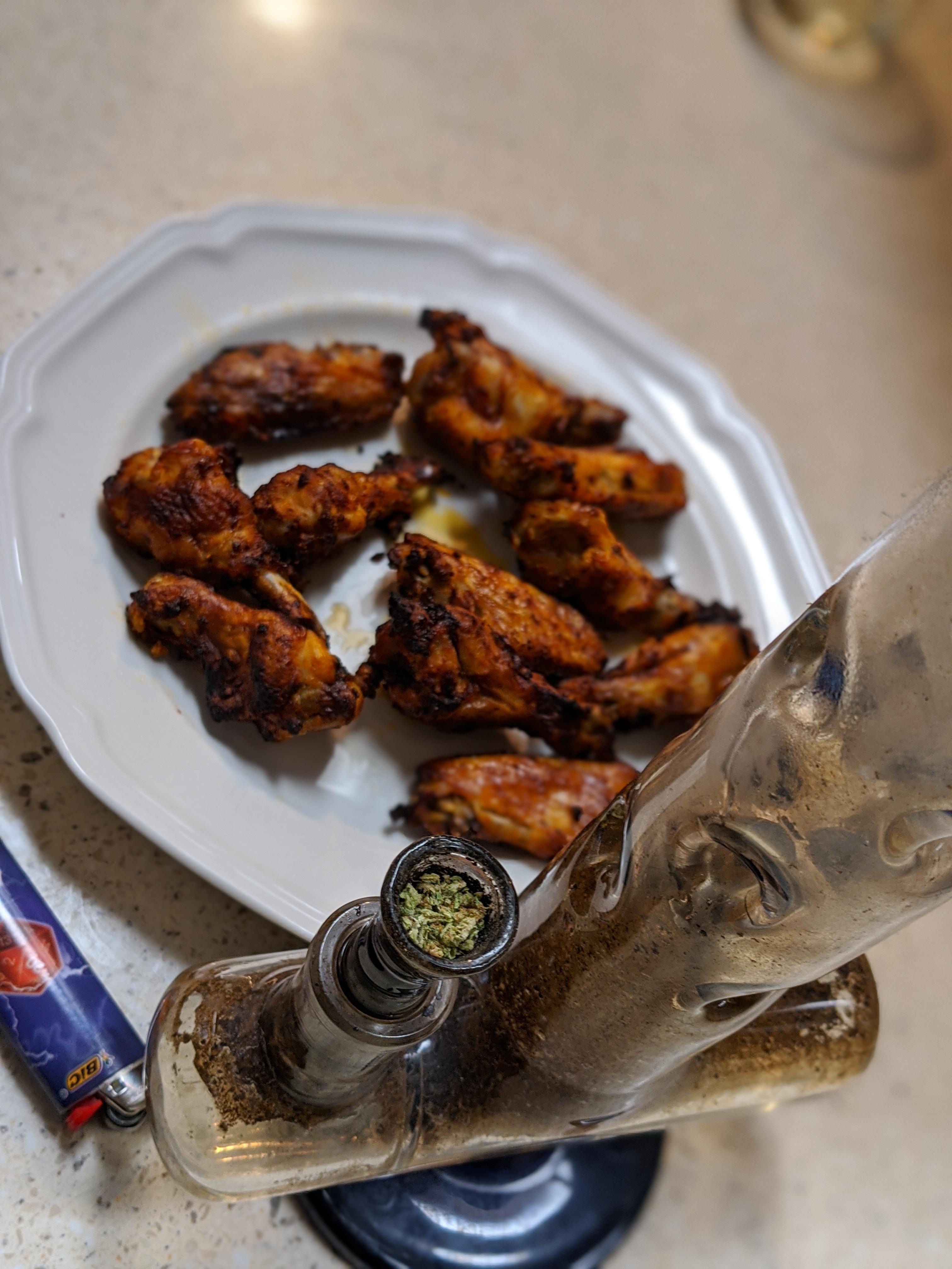 Grimmindica from Harvest with some Costco chicken wings prepared in the