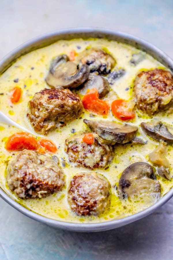 One Pot Creamy Meatball Soup r/ketorecipes