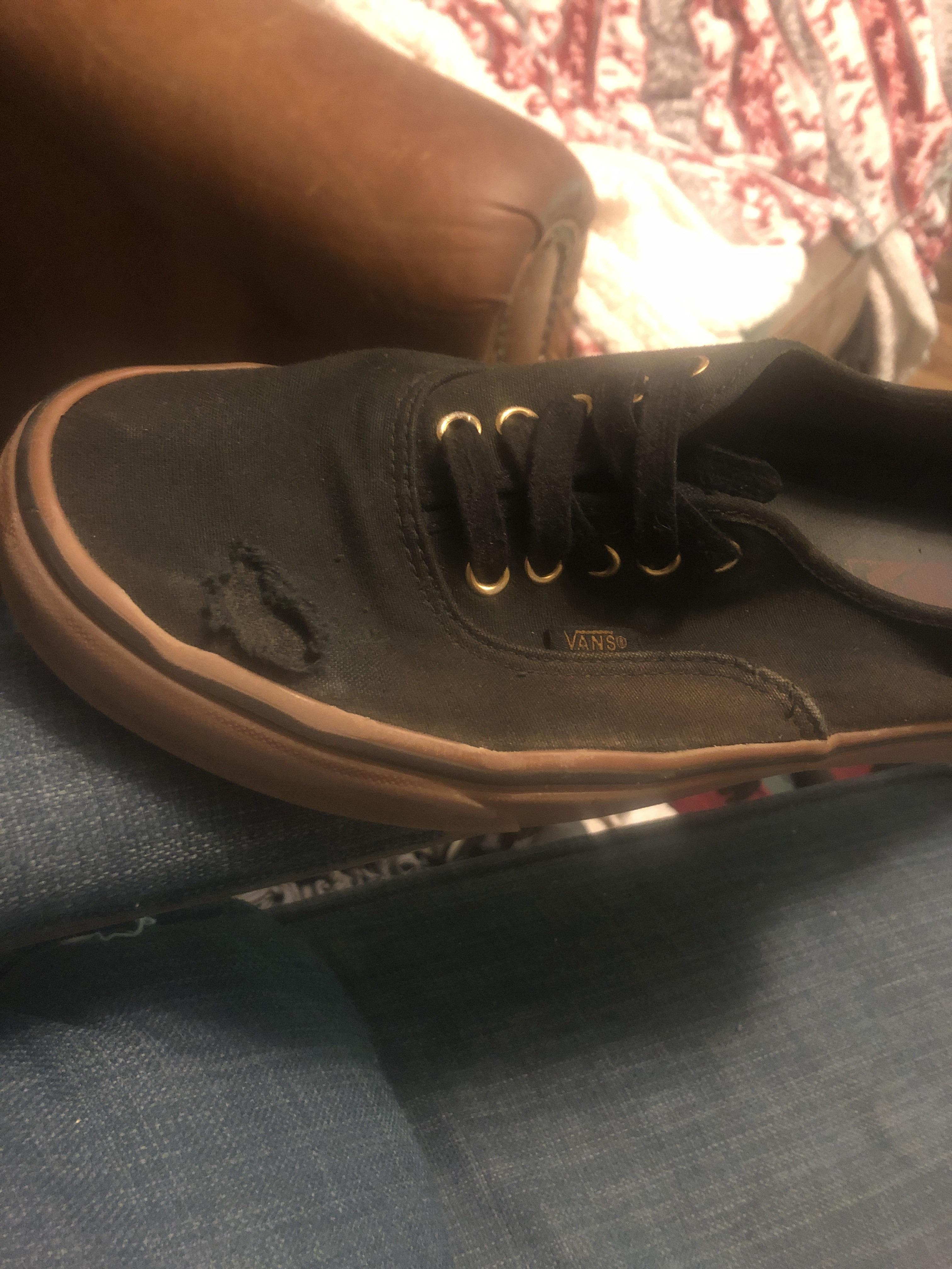 After a week of knowing how to ollie, my canvas shoes are ripped. What