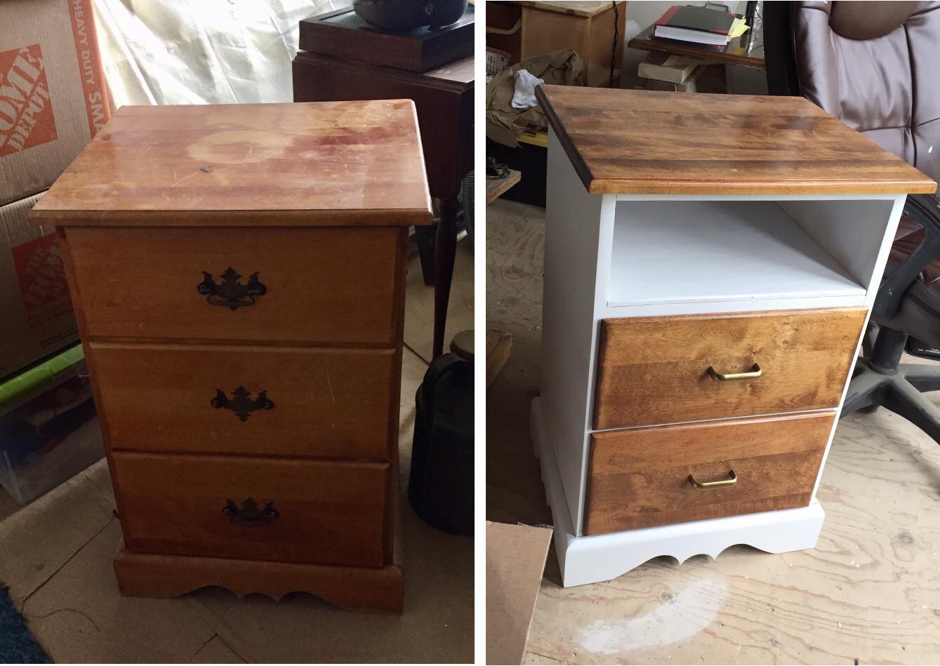 My very first restoration from a chest of drawers that we found at the