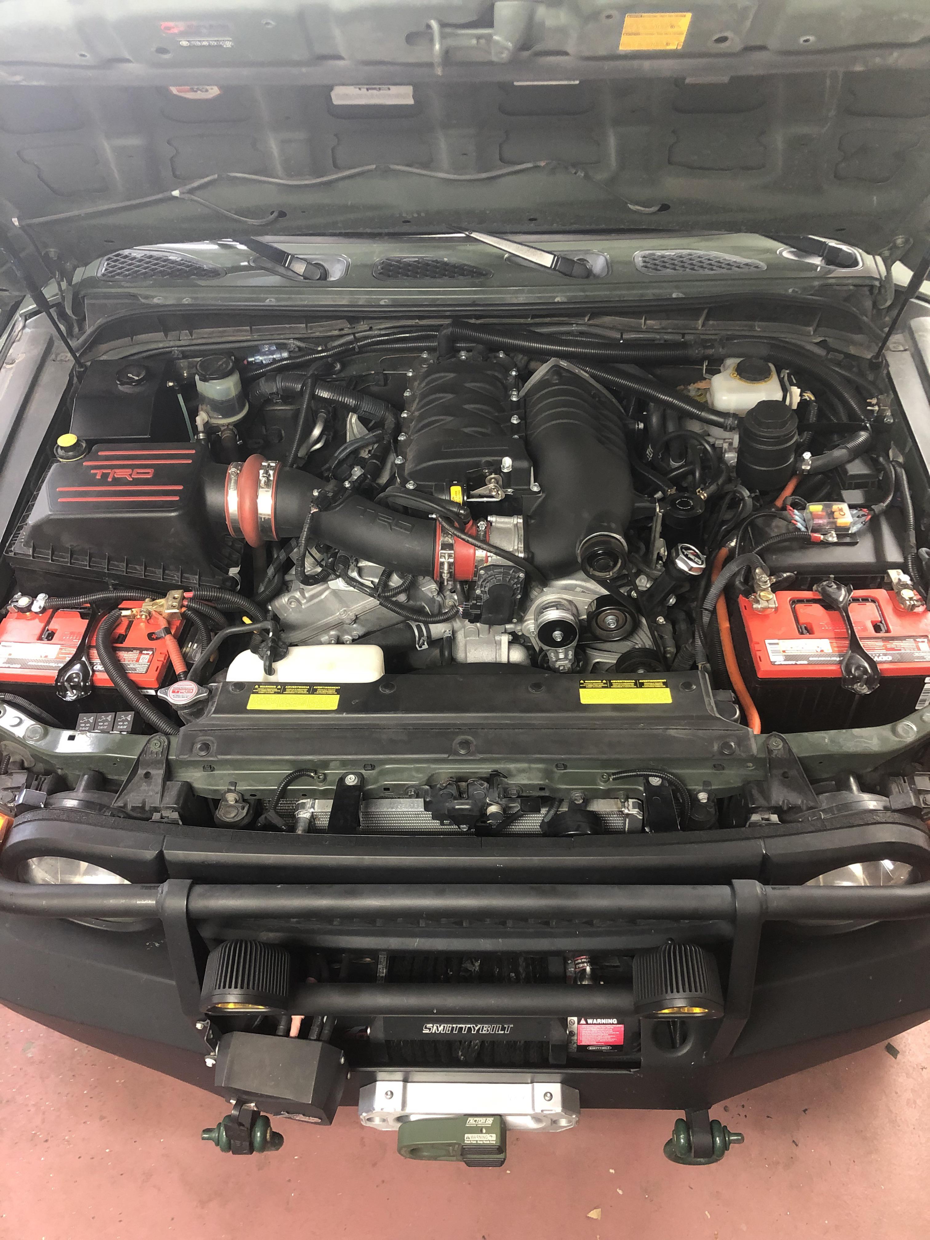 2012 fj Magnuson supercharger and dual battery setup. Ask me anything