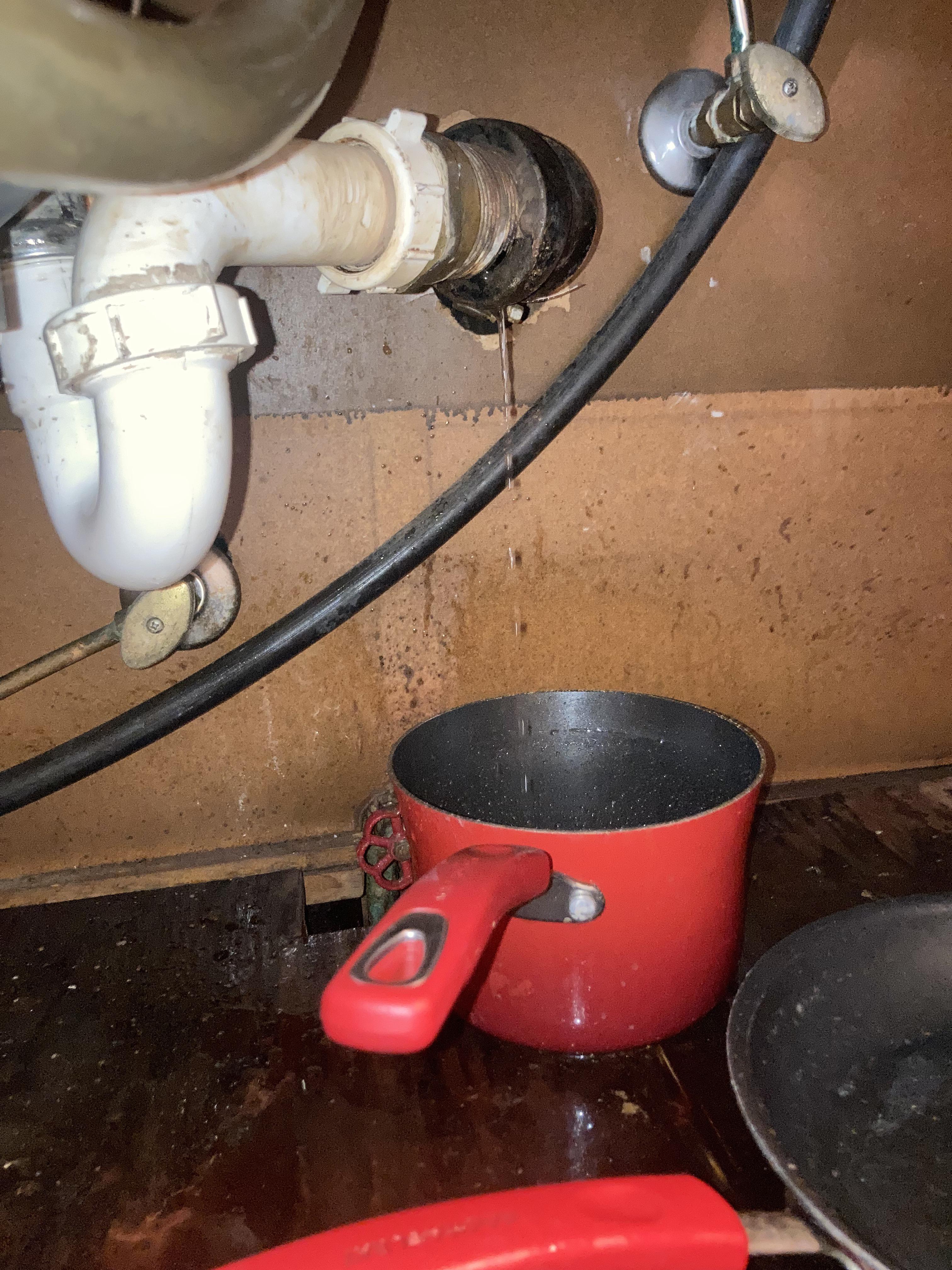 Kitchen sink drain pipe leaking profusely. Can I slap RTV on it? I’m a mechanic not a plumber