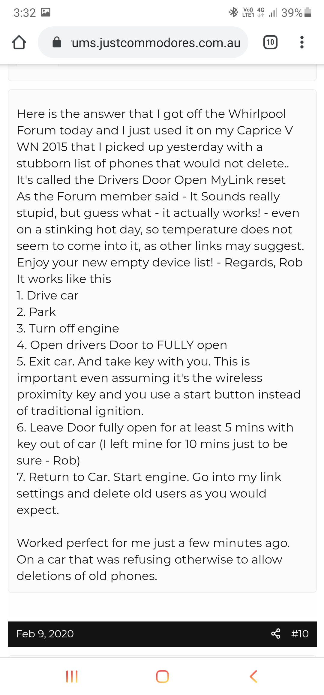 Drivers Door Open MyLink Reset - this is a trick to reset your your
