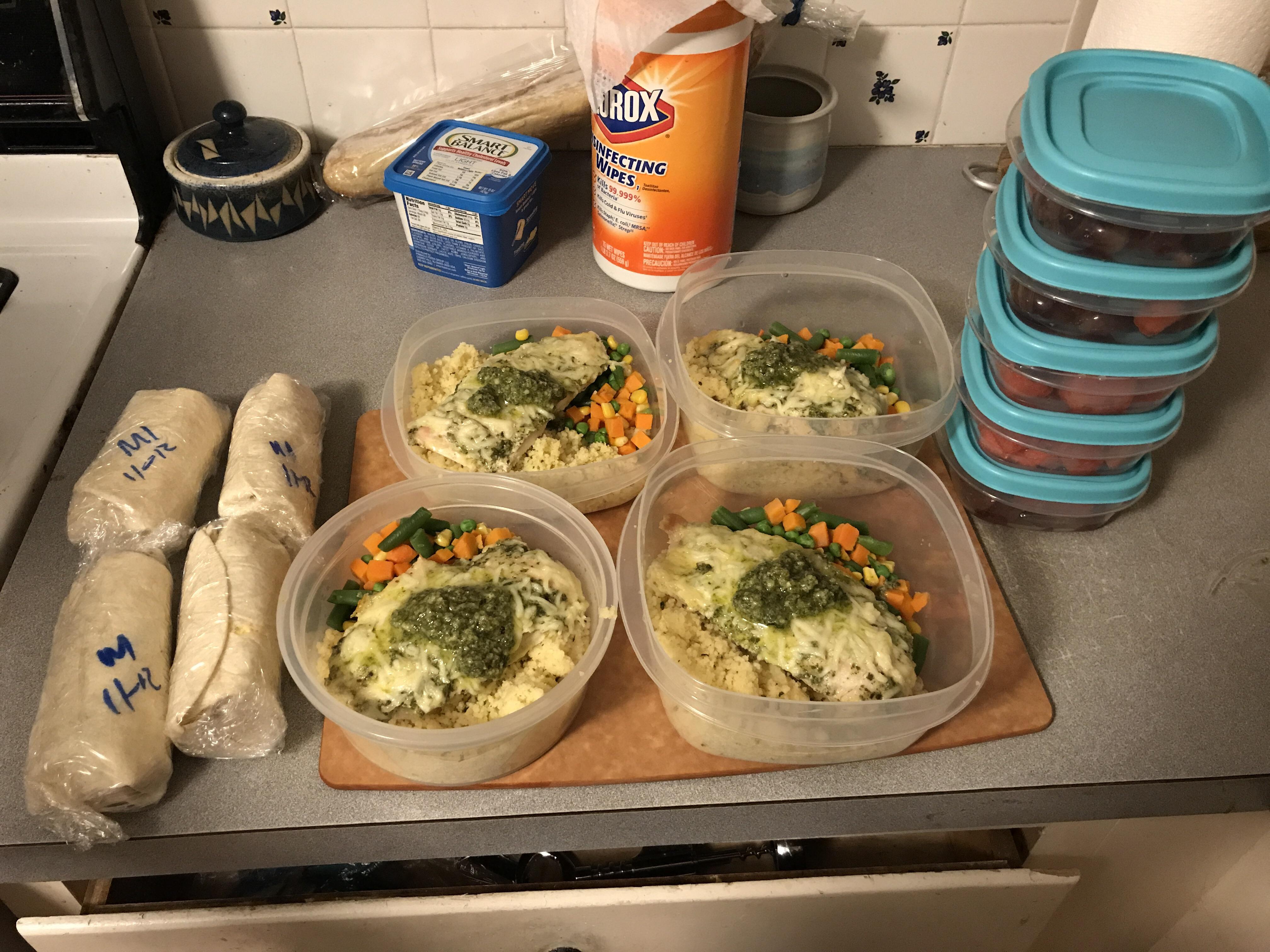 First time Reddit poster and my first attempt at meal prepping. Pesto
