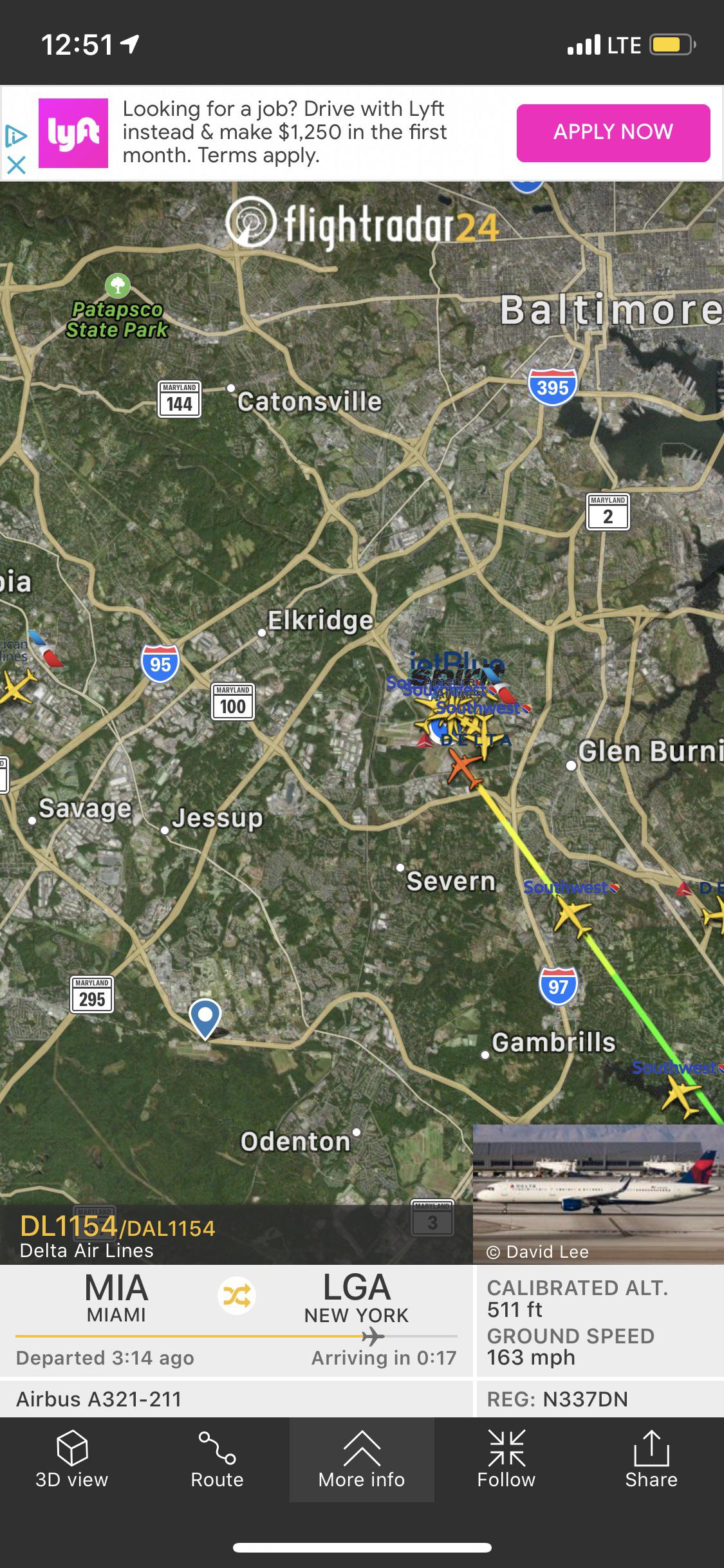 Miami to New York and a Houston to New York (not shown) both rerouted