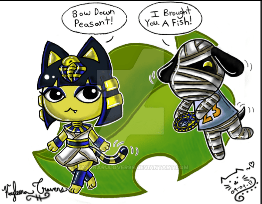 My Animal Crossing Digital Art of Ankha and Lucky! I love these 2 sooo