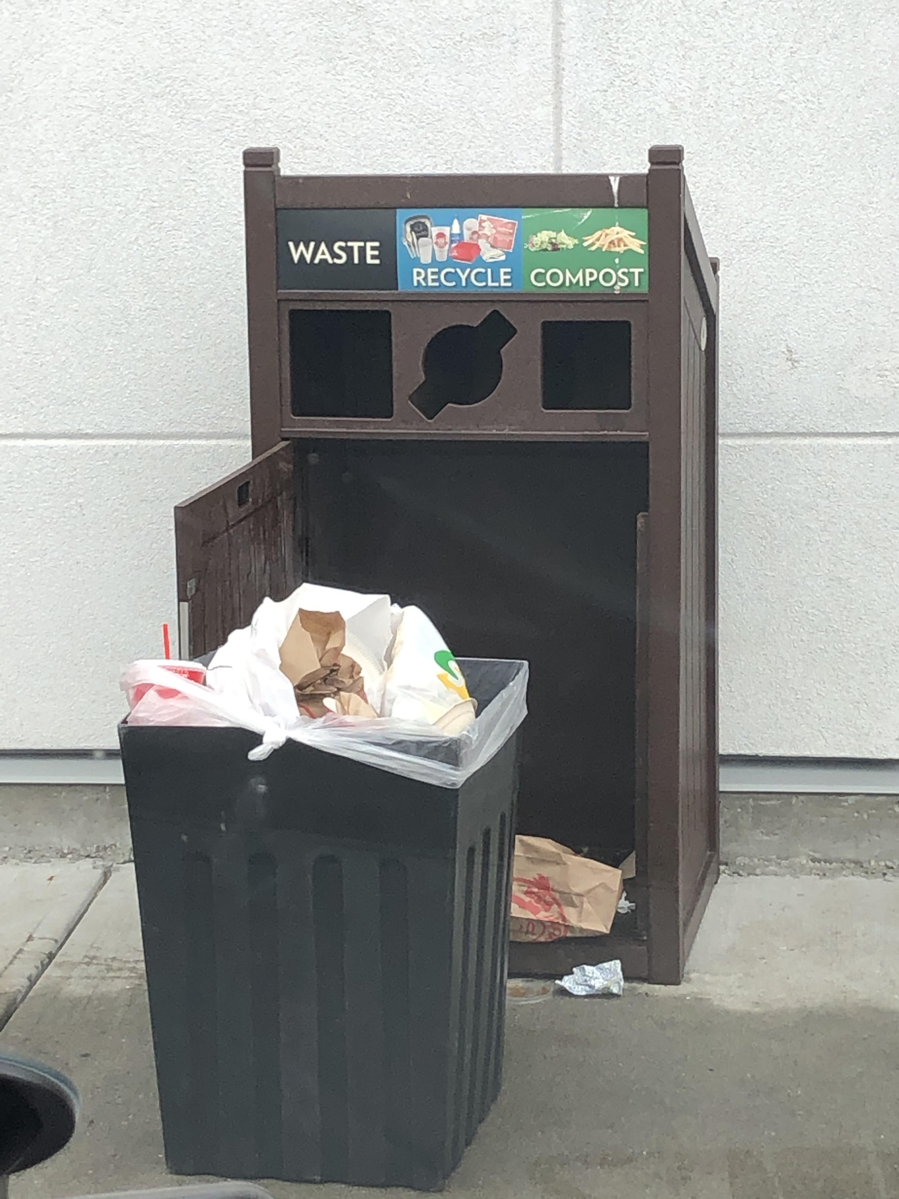 3 types of waste really just goes into one single bin. At tswwassen