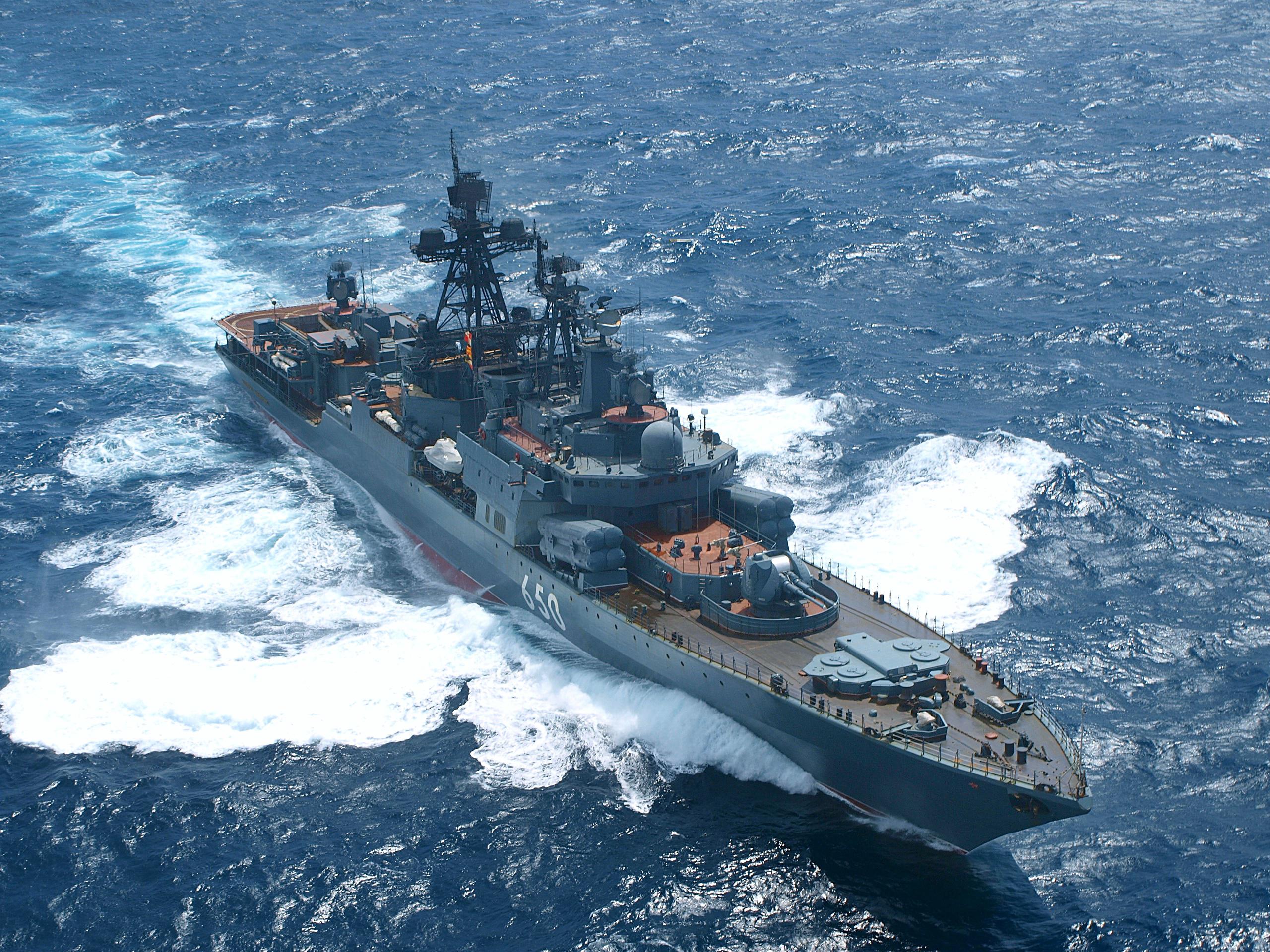Russian Udaloy II class destroyer Admiral Chabanenko underway