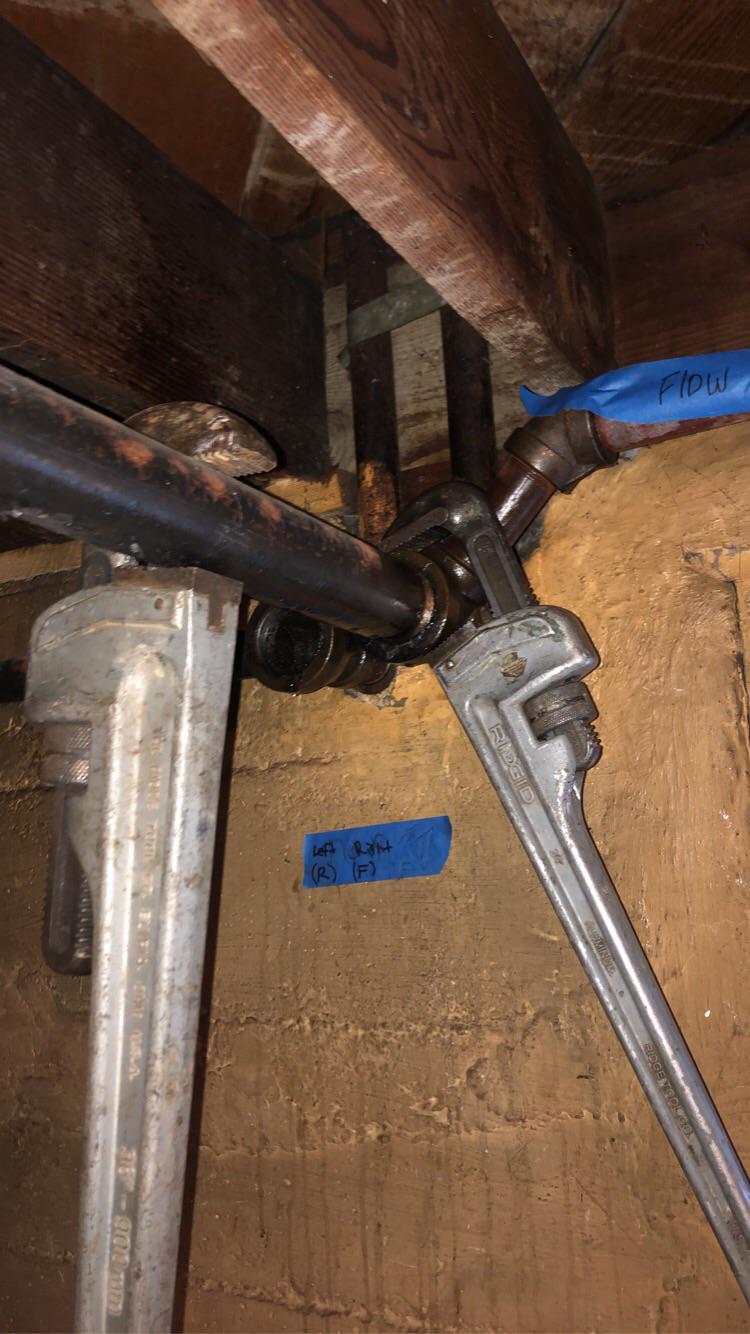 So we are trying to unthread this 2 IN black iron pipe . We’ve tried to