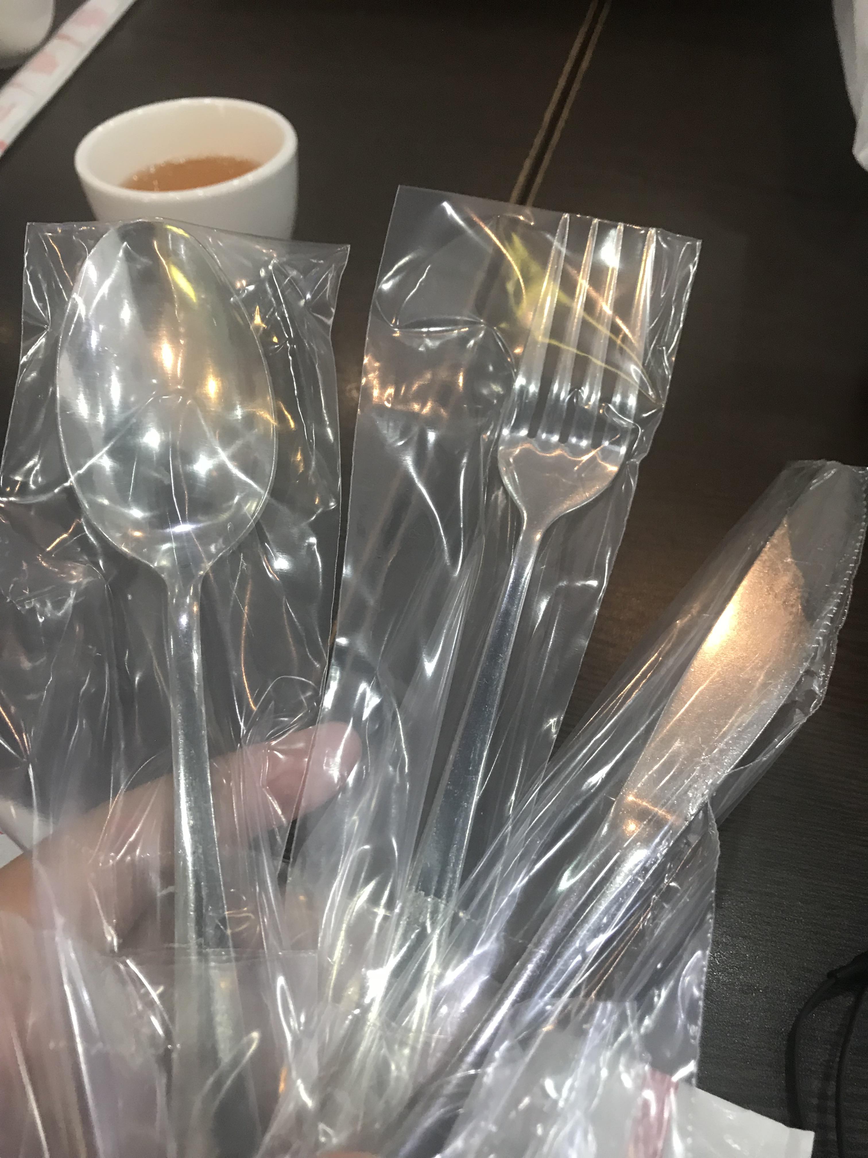 Individually packaged utensils,, in a restaurant r/mildlyinfuriating