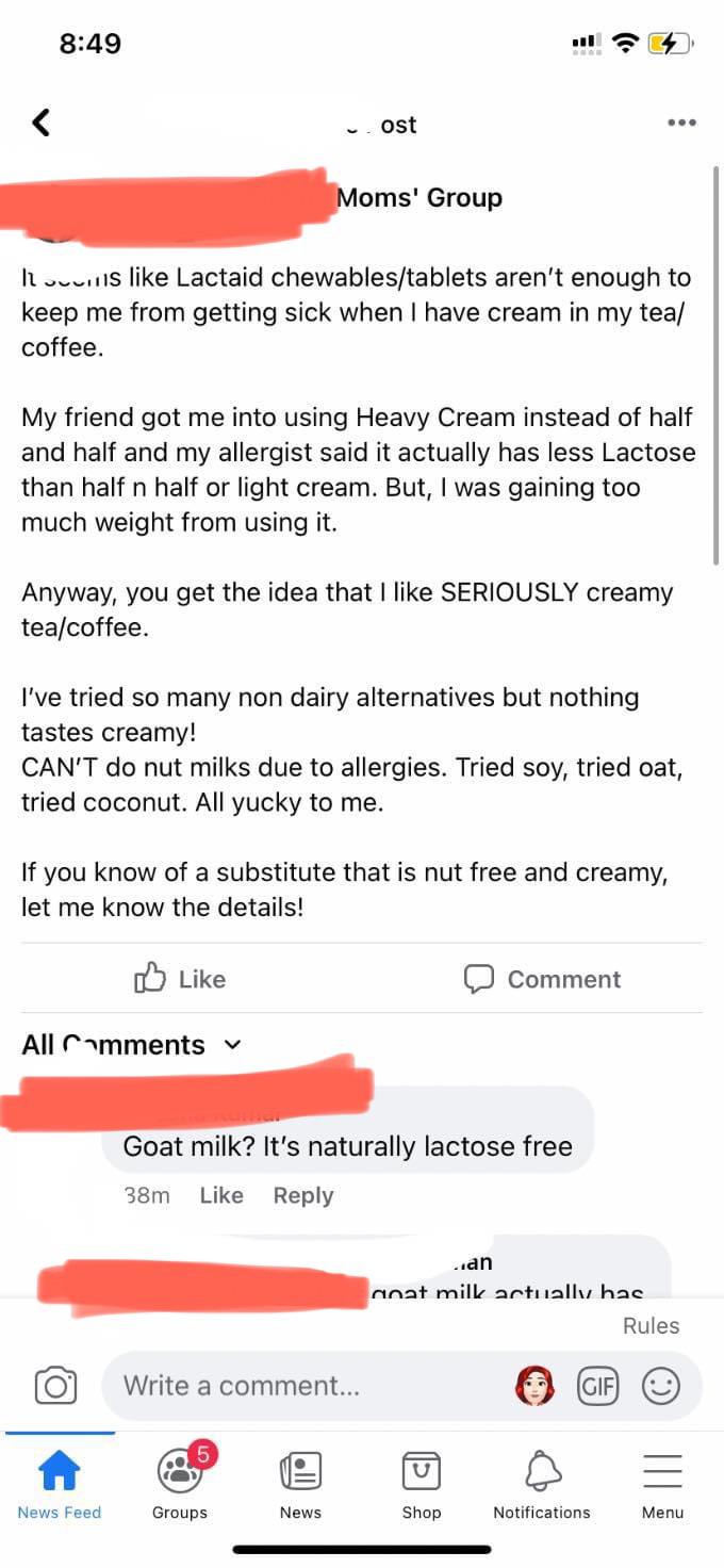 My body literally cannot handle dairy but I’m going to force it down