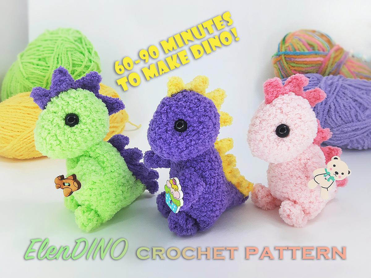 Easy and cute crochet dinosaurs. Pattern bellow. r/crochet_toys