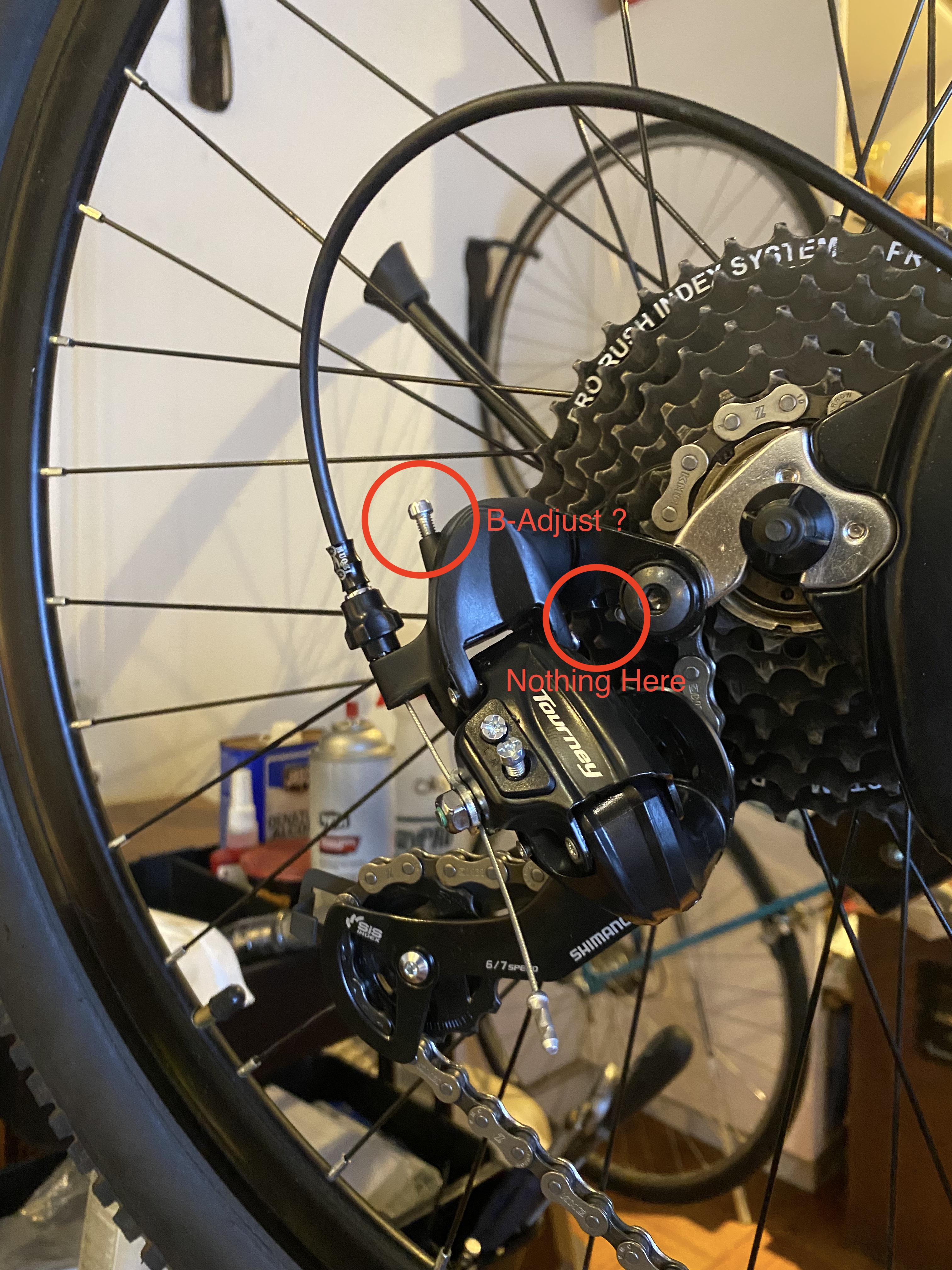 Mystery adjustment on Shimano Tourney rear derailleur Is this "B