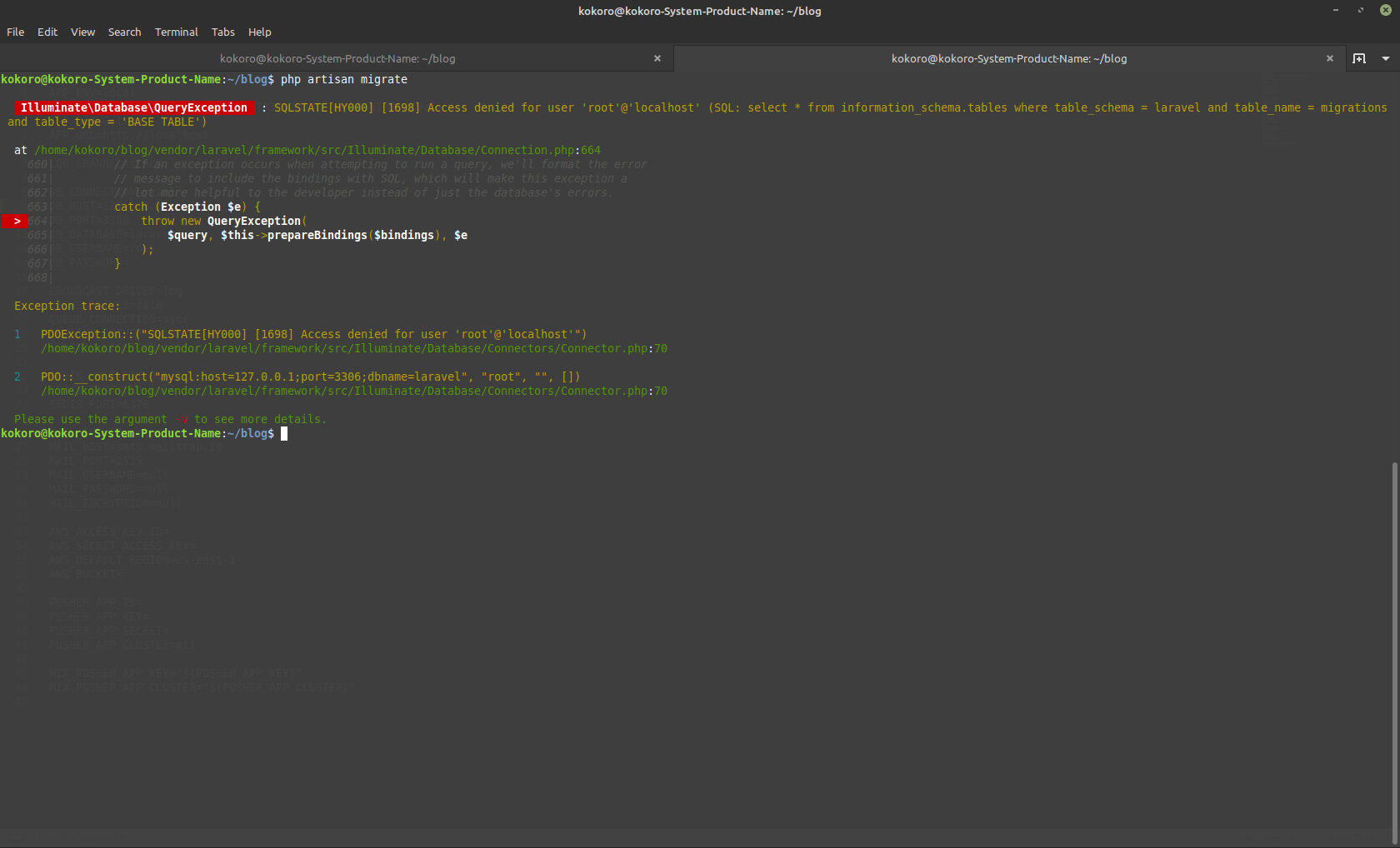SQLSTATE[HY000] [1698] Access denied for user 'root''localhost' (SQL