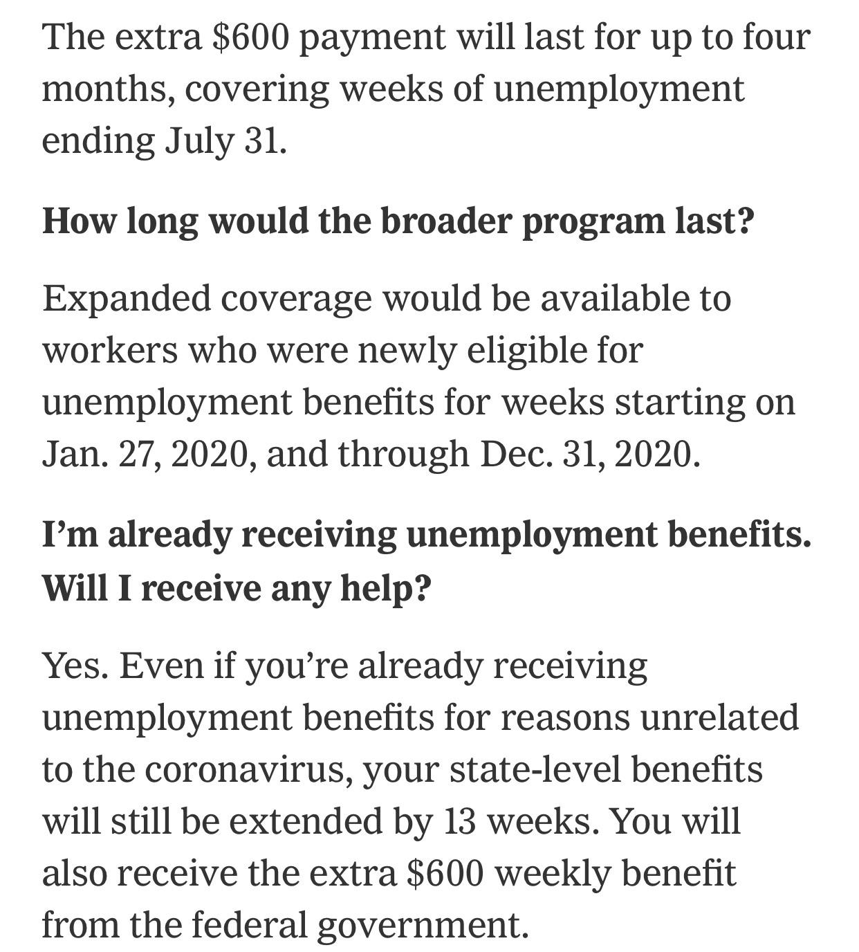 Is the stimulus unemployment 600 retroactive for those that have been