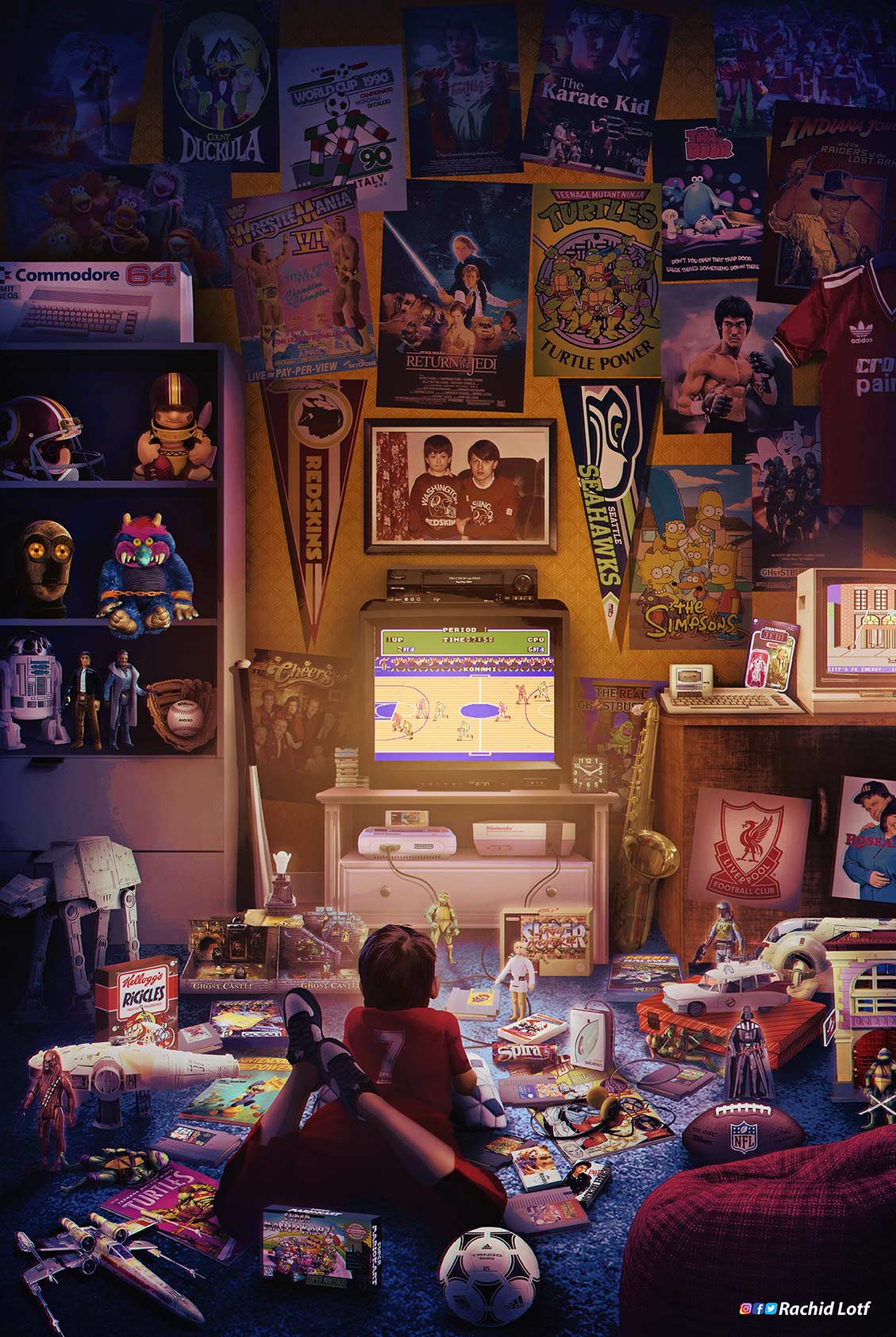 Artwork for Daniel S. who asked me to recreate his childhood bedroom
