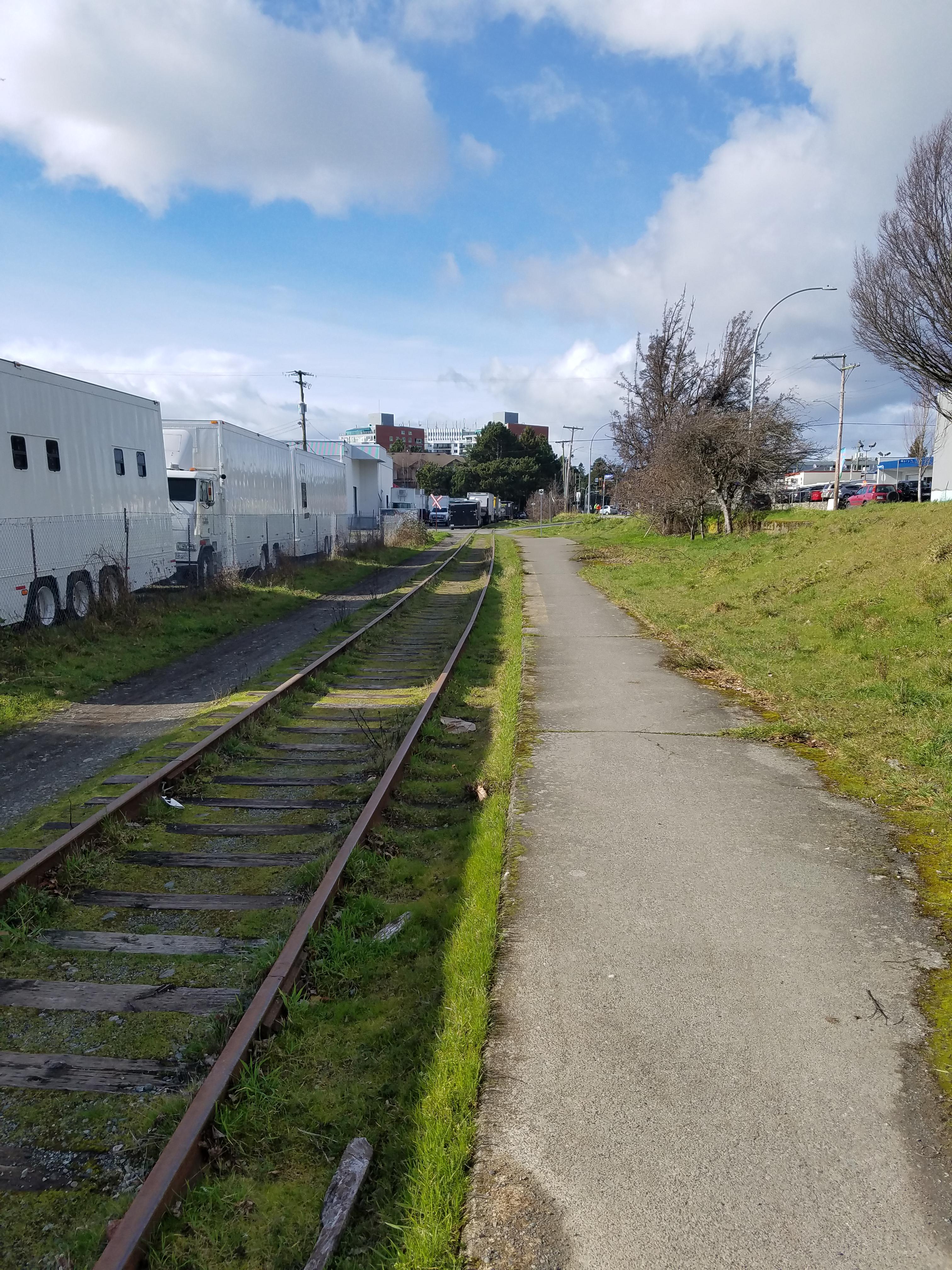 The old platform of the Russells Station in Victoria, British Columbia