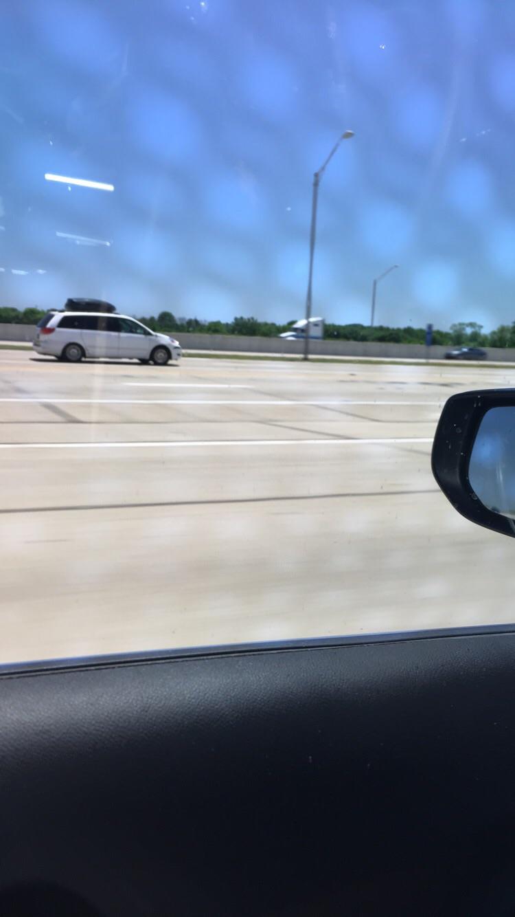 This lattice looking thing on the windows of my rental car, can only