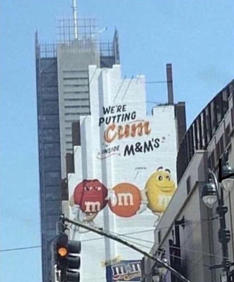 New advertisements for M&Ms sweep the nation, as the new type of M&M is