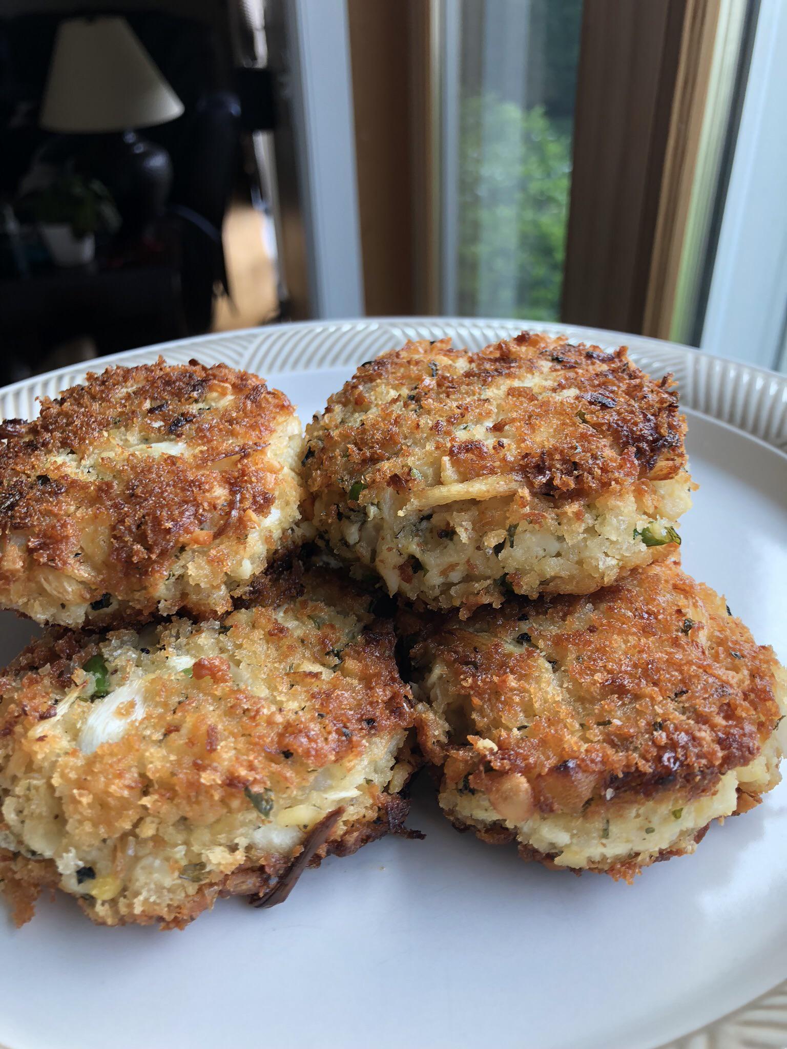 [homemade] “crab” cakes made using hearts of palm! r/food