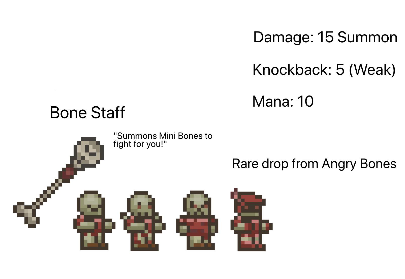 The second summon weapon I made Bone staff, the prehardmode pirate