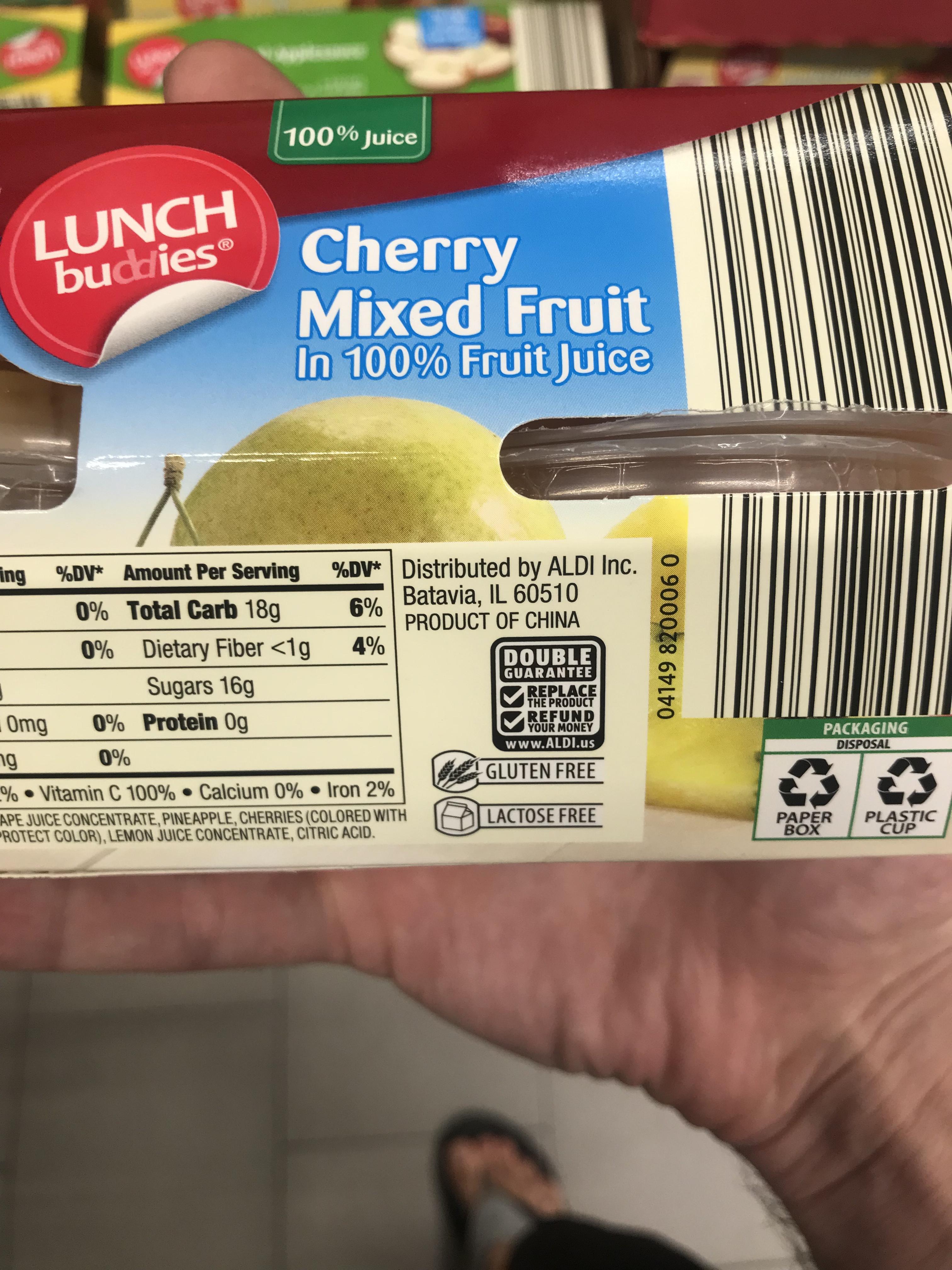 Just a warning that most of the "Lunch Buddies" mixed fruit varieties