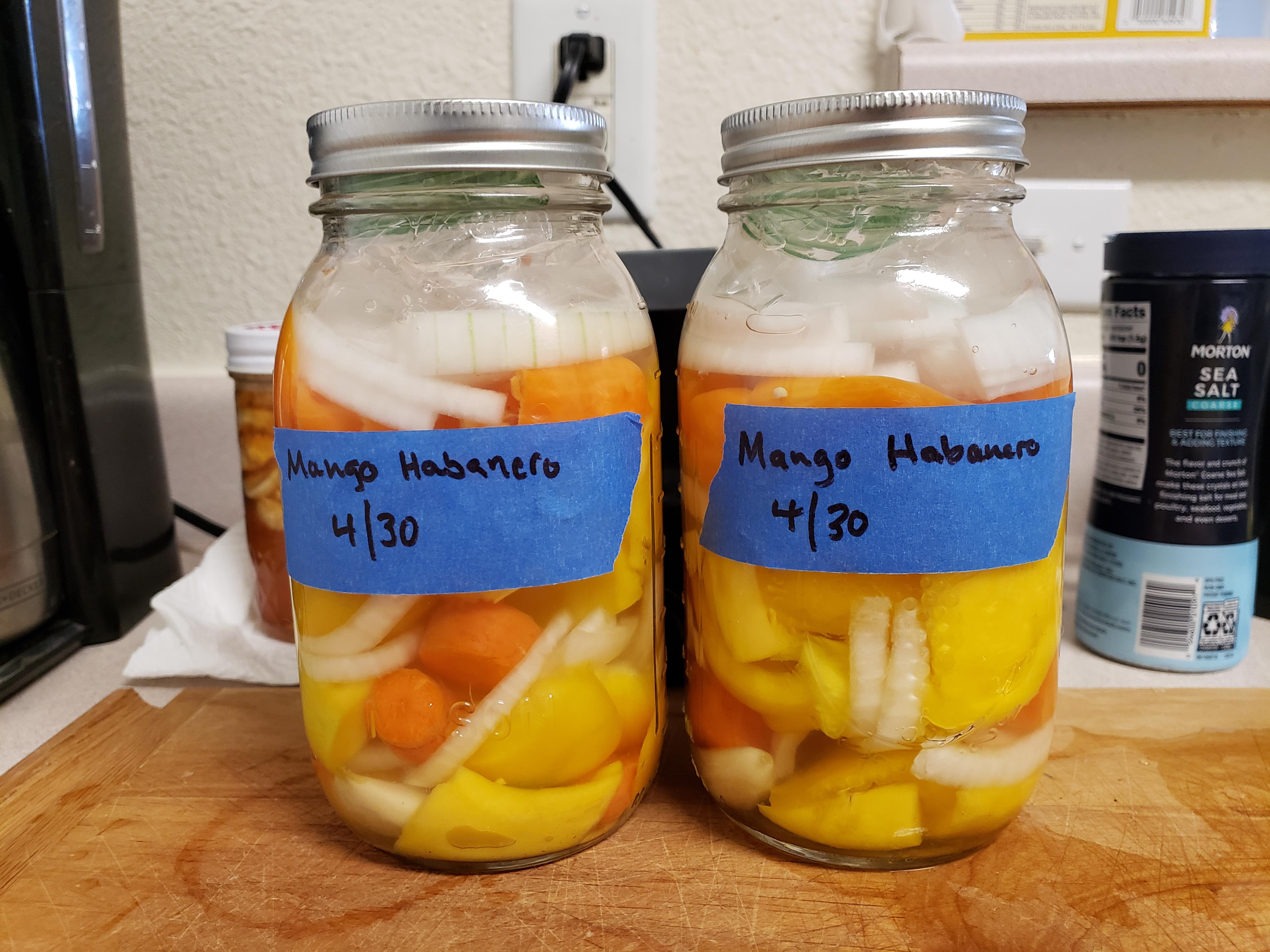 Mango habanero sauce started today. It will be the hottest I've made