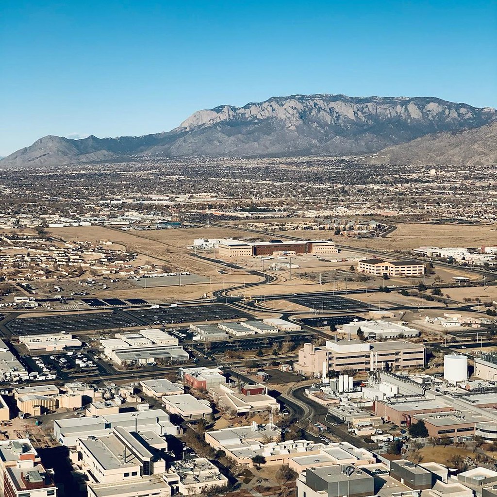 A recent aerial pic showing part of the Sandia National Labs area on