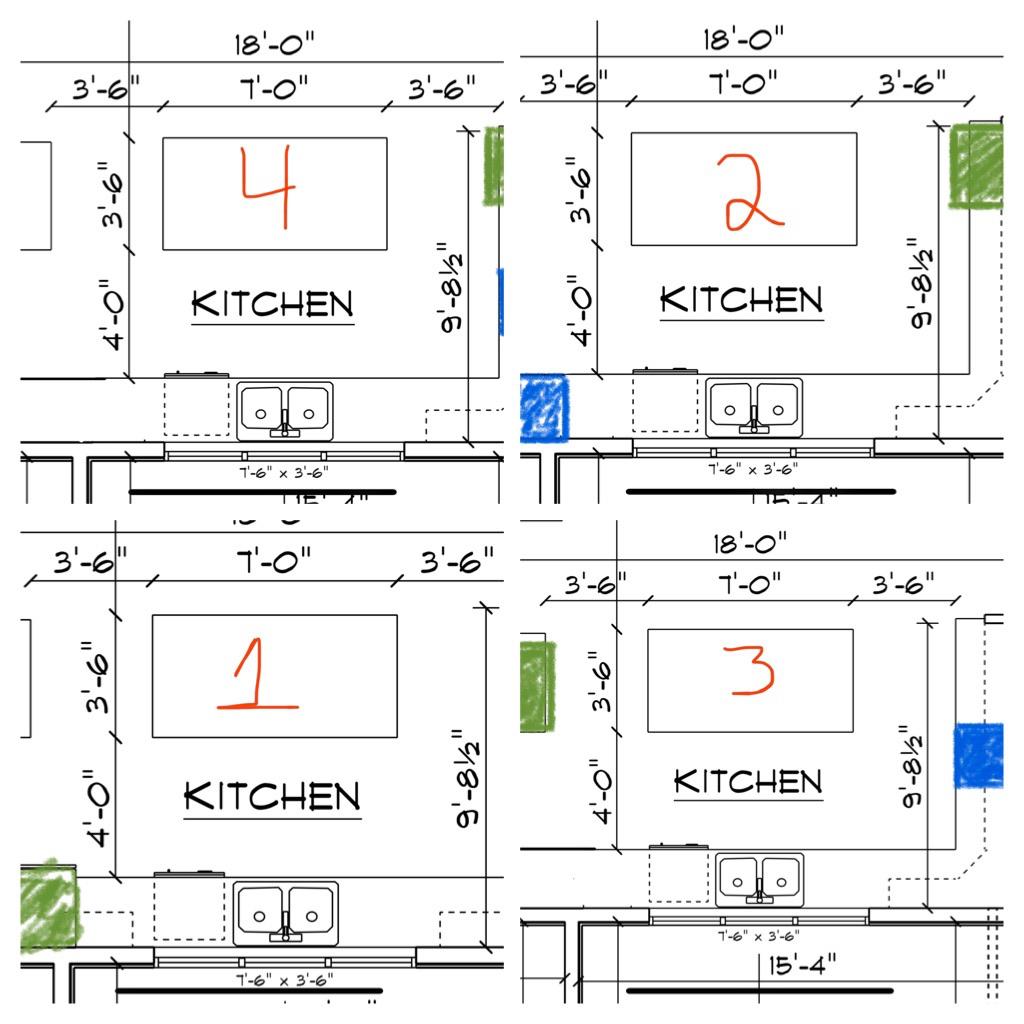 What is the best appliance placement in this kitchen design? Details
