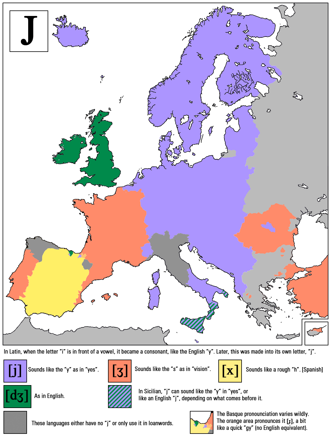 How "J" (Latin alphabet) is pronounced in different European languages r/MapPorn