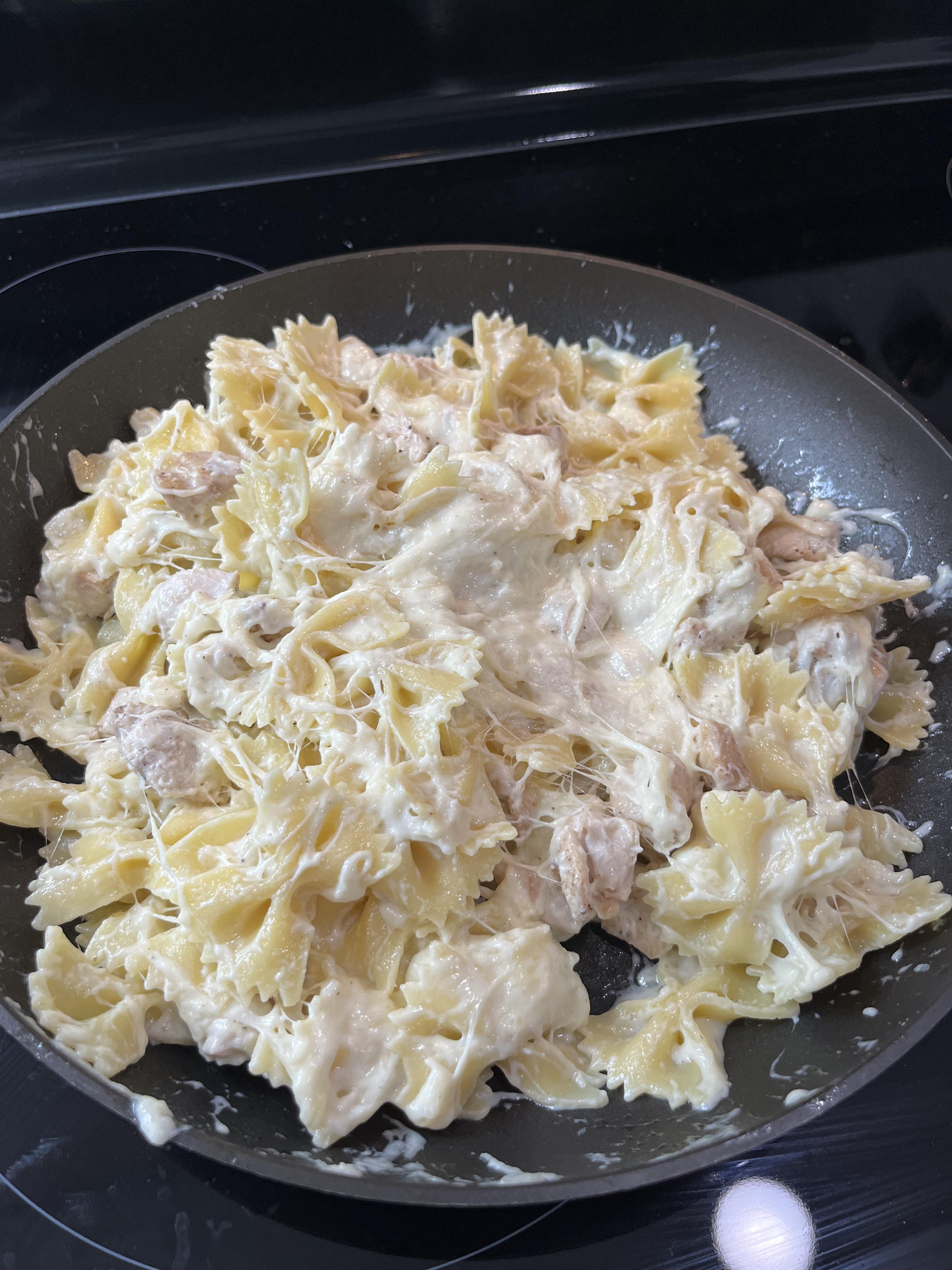 I may have added too much Parmesan cheese to my Alfredo. r/shittyfoodporn