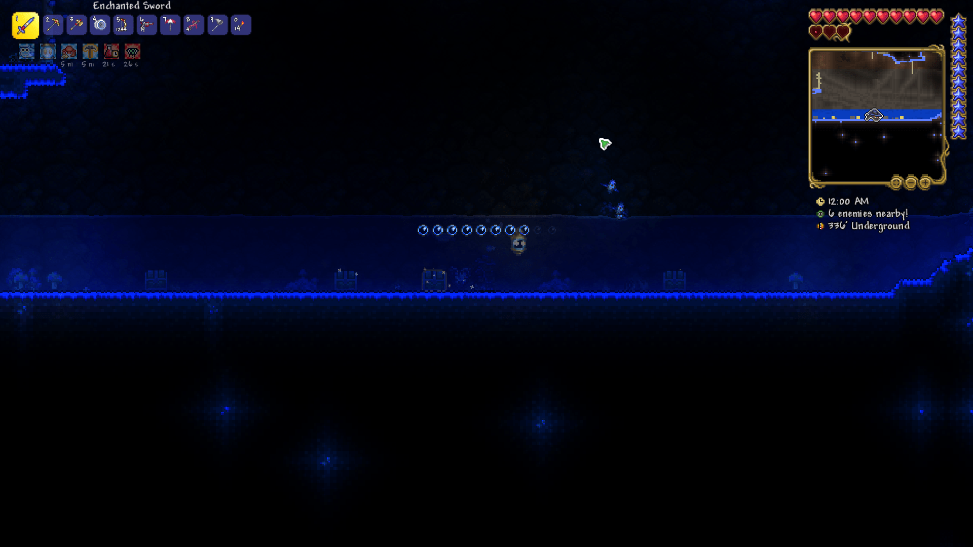 4 chests containing 3 bands of regeneration and 1 shoe spikes r/Terraria