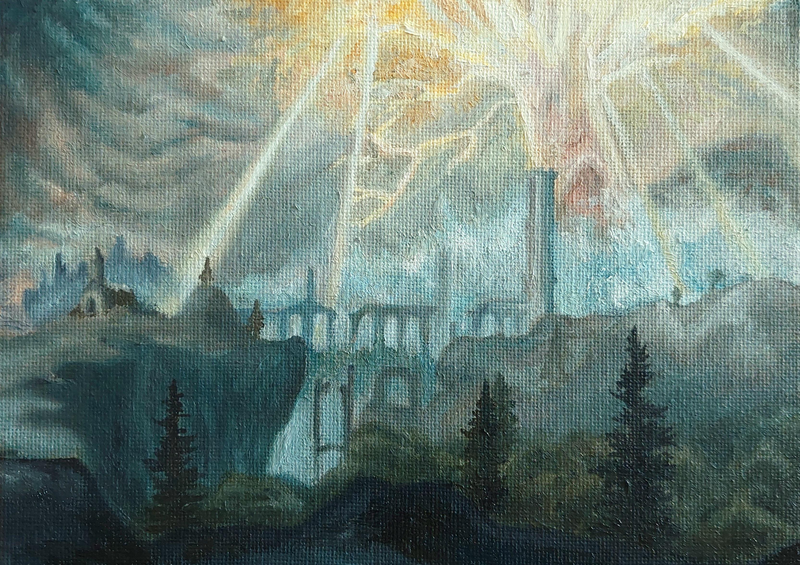 Did a little Elden Ring oil painting to put on my wall, based on a