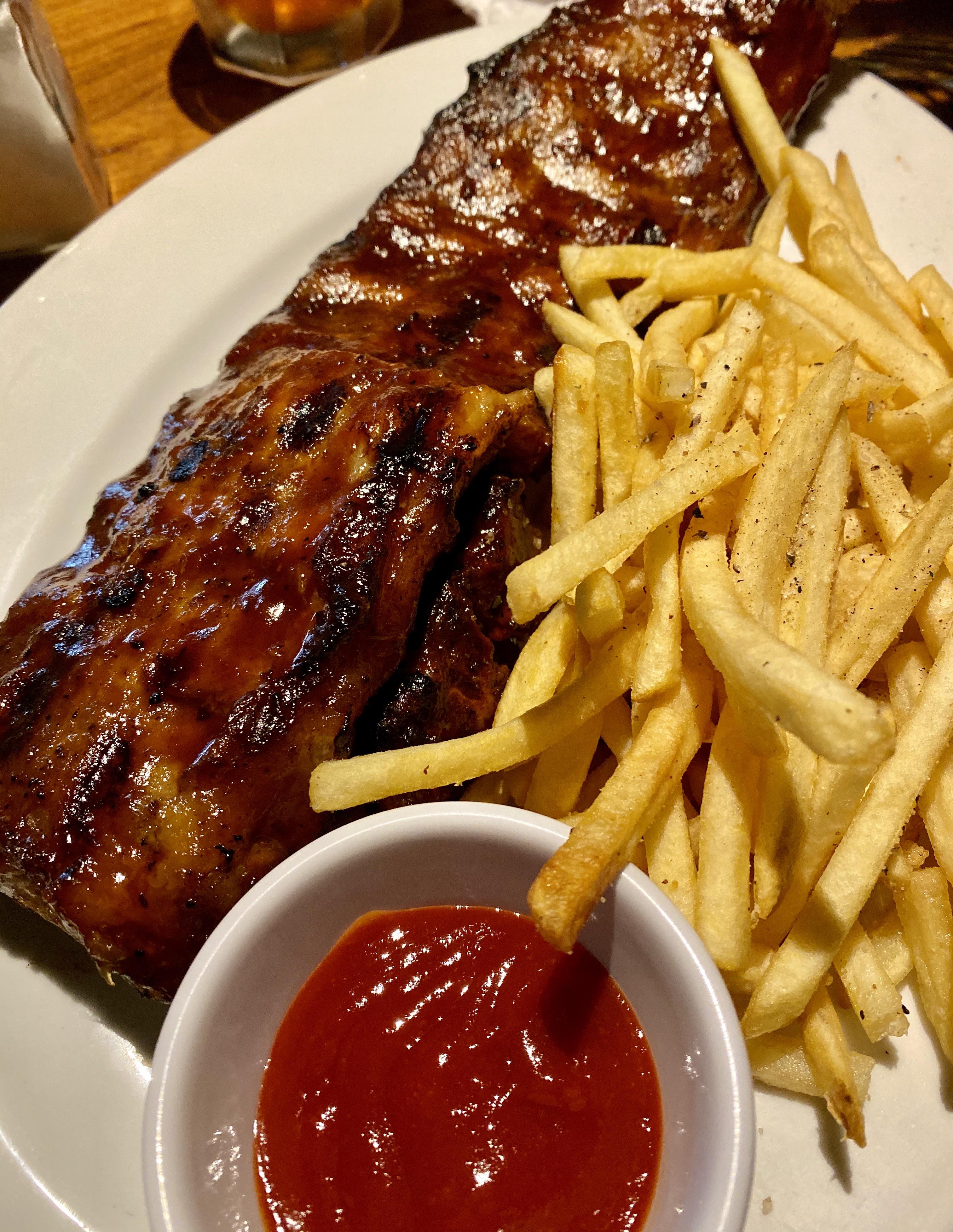 BBQ ribs with fries r/FoodPorn