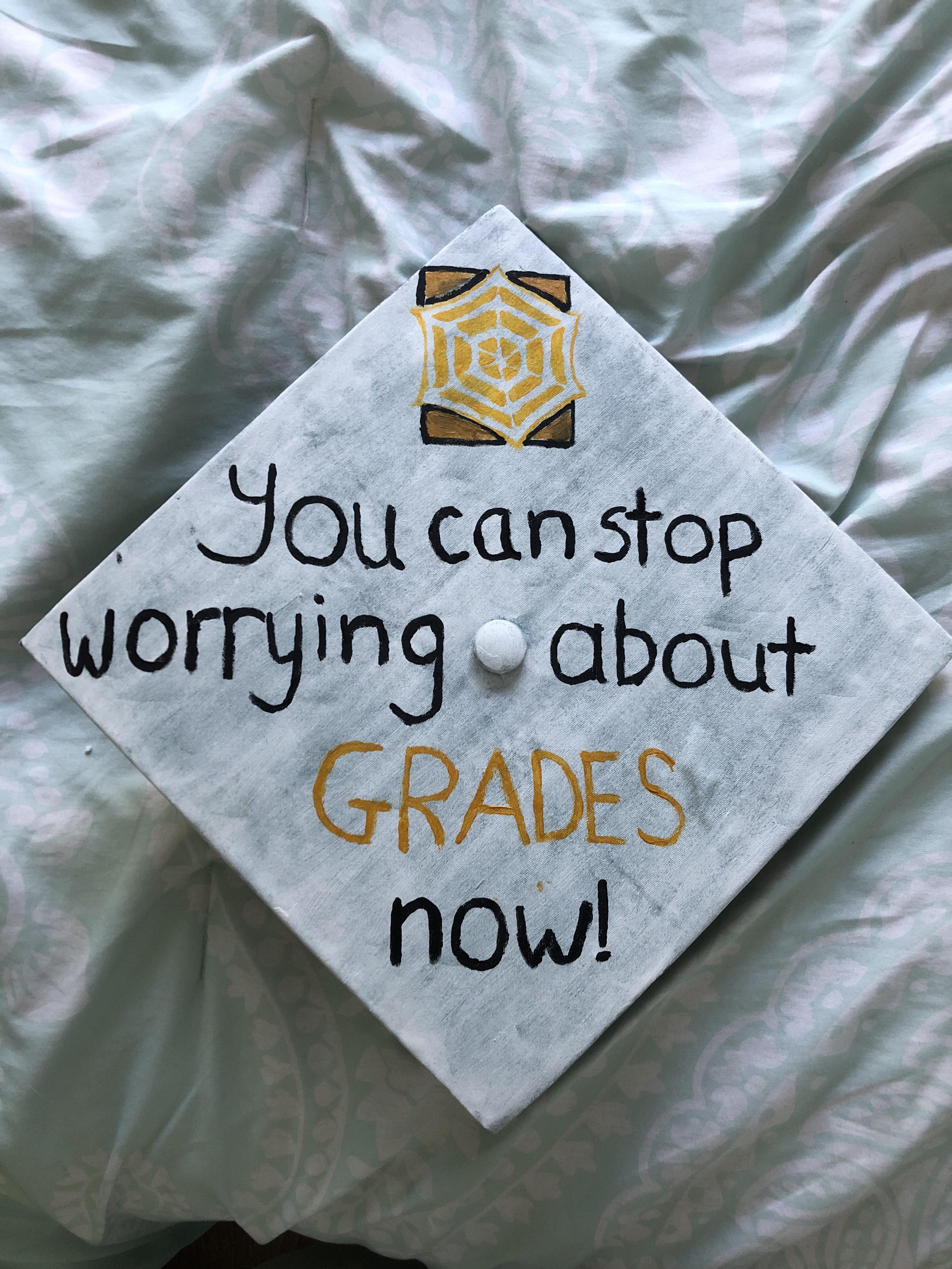 Just finished painting my cap for graduation, felt that it would go