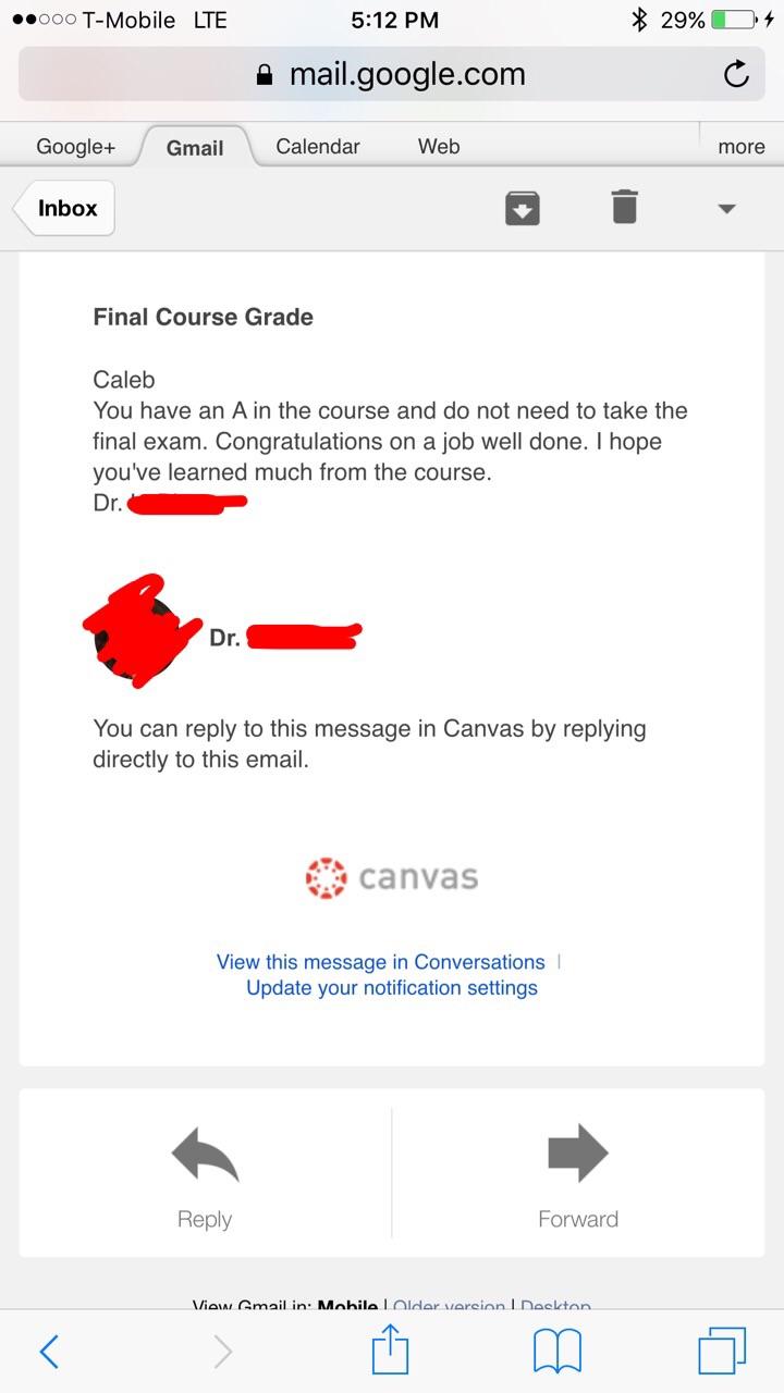 Best email possible at the end of a semester r/college